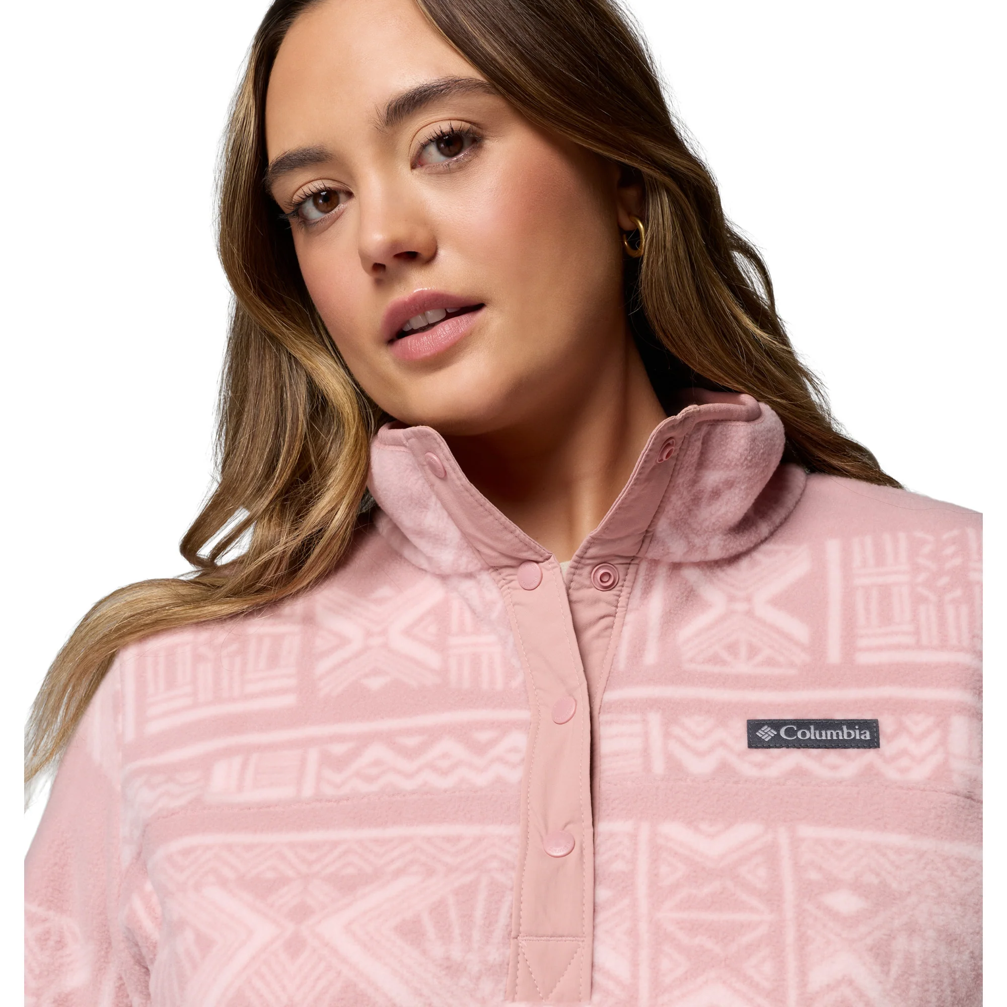 Columbia Women's Benton Springs Printed Half Snap Fleece (Eraser Pink Deschutes Days) - Image 8