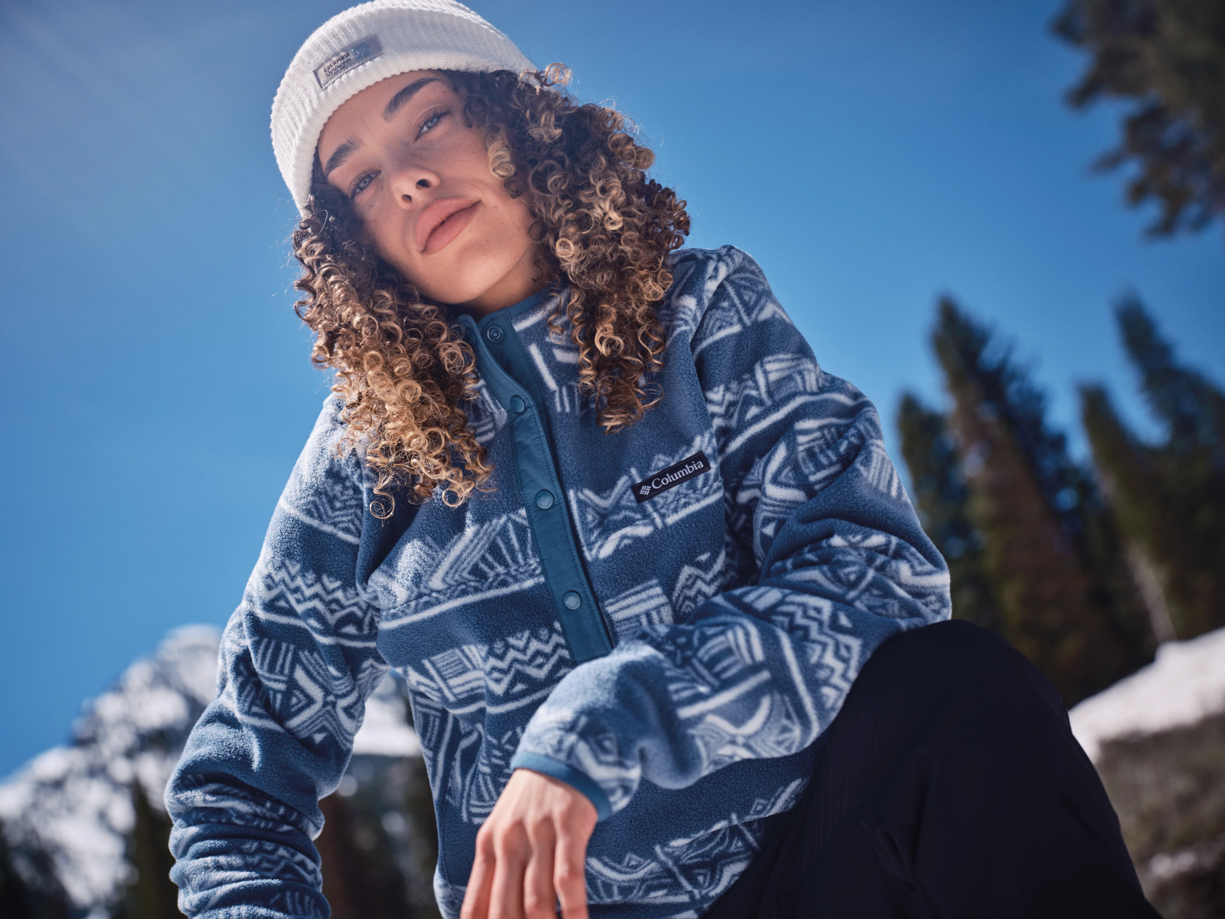 Columbia Women's Benton Springs Printed Half Snap Fleece (Everblue Deschutes Days) - Image 14