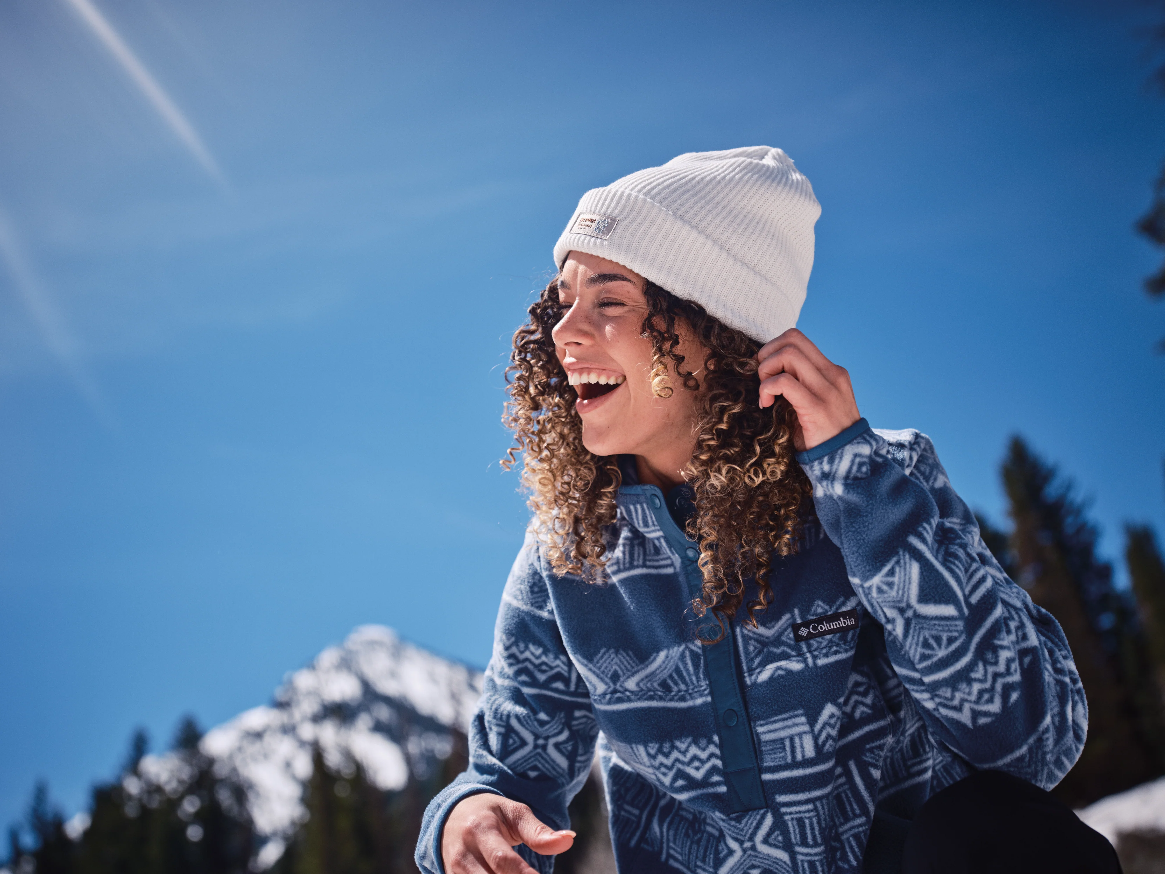 Columbia Women's Benton Springs Printed Half Snap Fleece (Everblue Deschutes Days) - Image 15