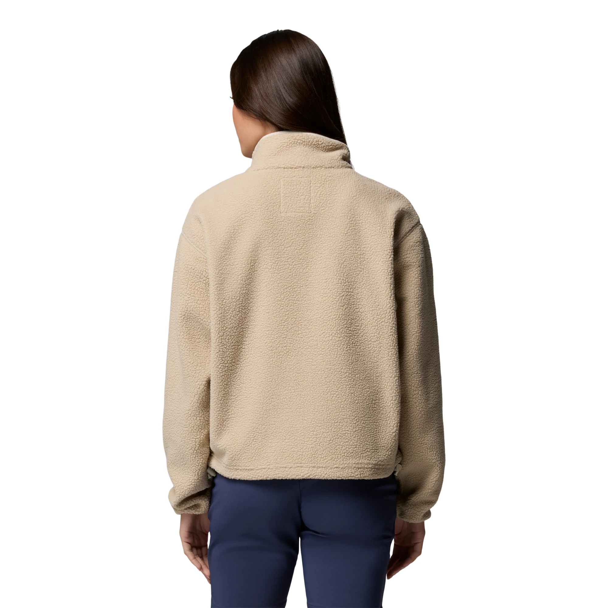 Columbia Women's Helvetia II Cropped Sherpa Half Snap Fleece (Ancient Fossil/Dark Stone/Chalk) - Image 3
