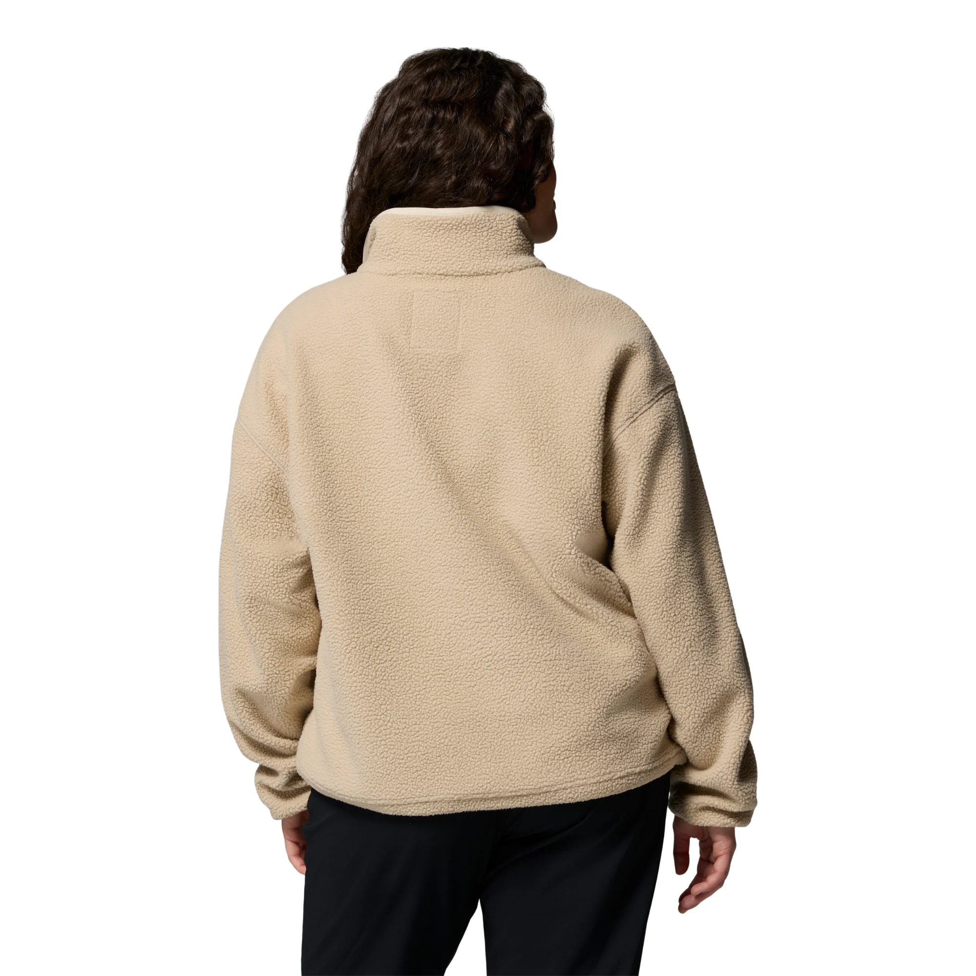 Columbia Women's Helvetia II Cropped Sherpa Half Snap Fleece (Ancient Fossil/Dark Stone/Chalk) - Image 4