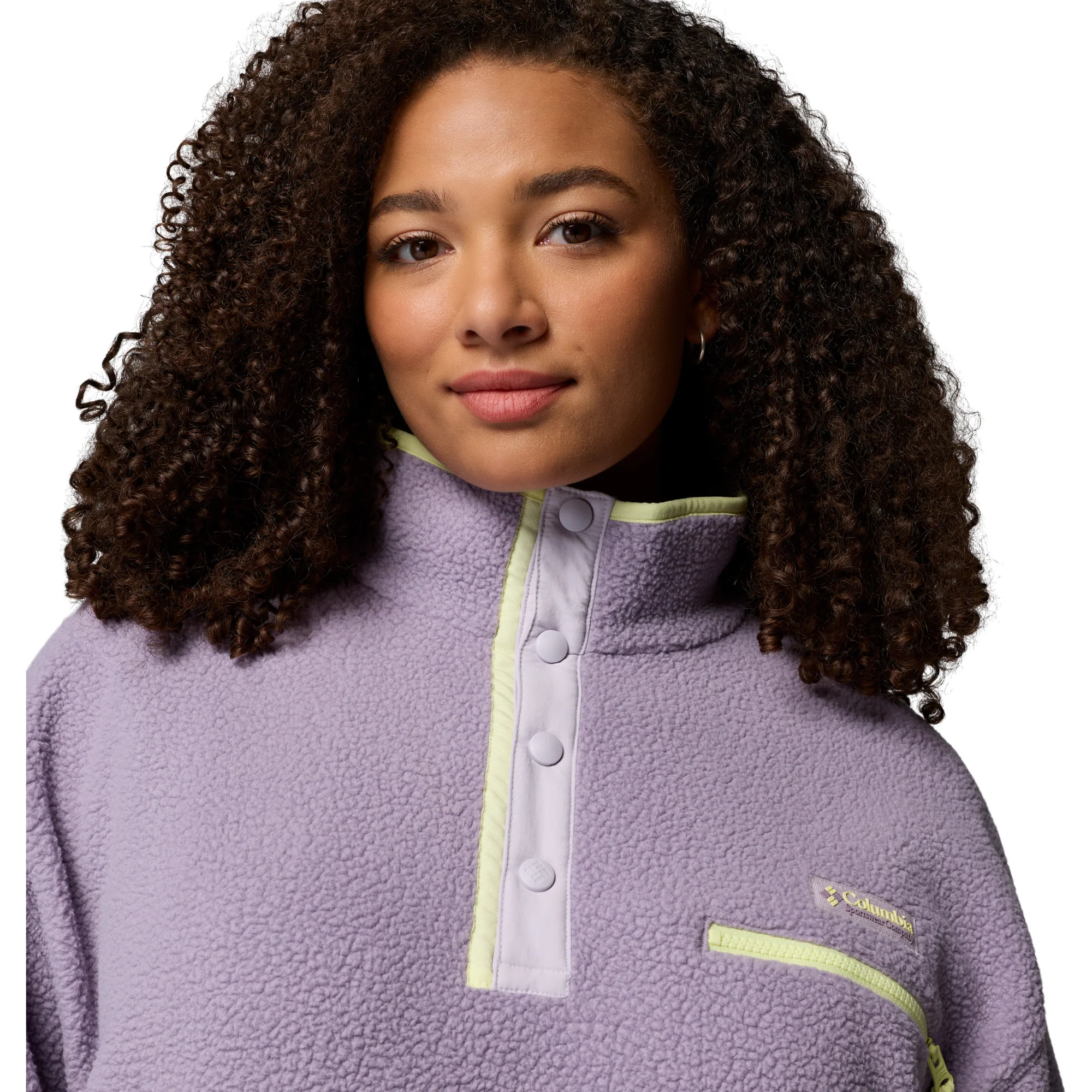 Columbia Women's Helvetia II Cropped Sherpa Half Snap Fleece (Shale Purple/Lavender Pearl/Citron Haze) - Image 10
