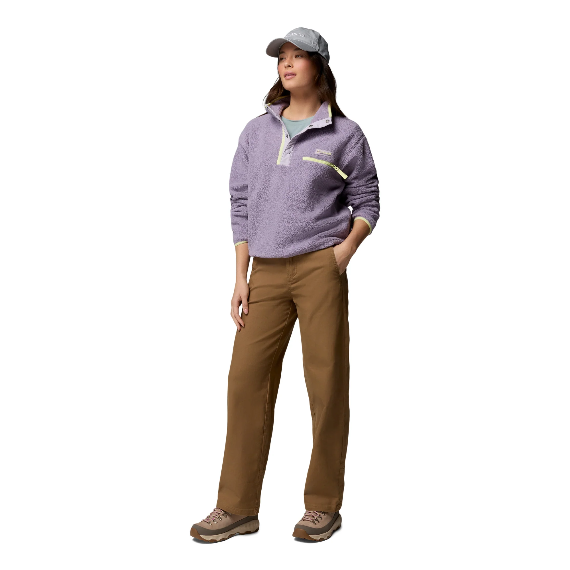 Columbia Women's Helvetia II Cropped Sherpa Half Snap Fleece (Shale Purple/Lavender Pearl/Citron Haze) - Image 11