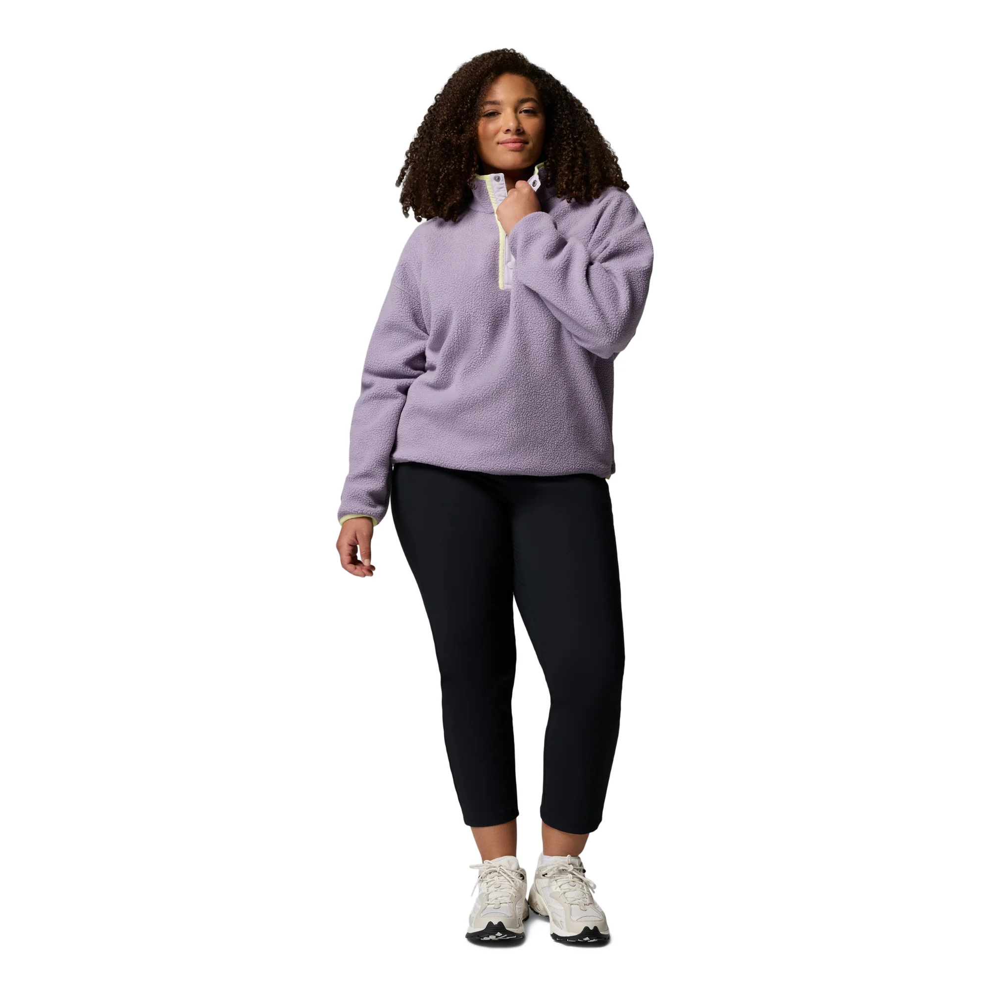 Columbia Women's Helvetia II Cropped Sherpa Half Snap Fleece (Shale Purple/Lavender Pearl/Citron Haze) - Image 12