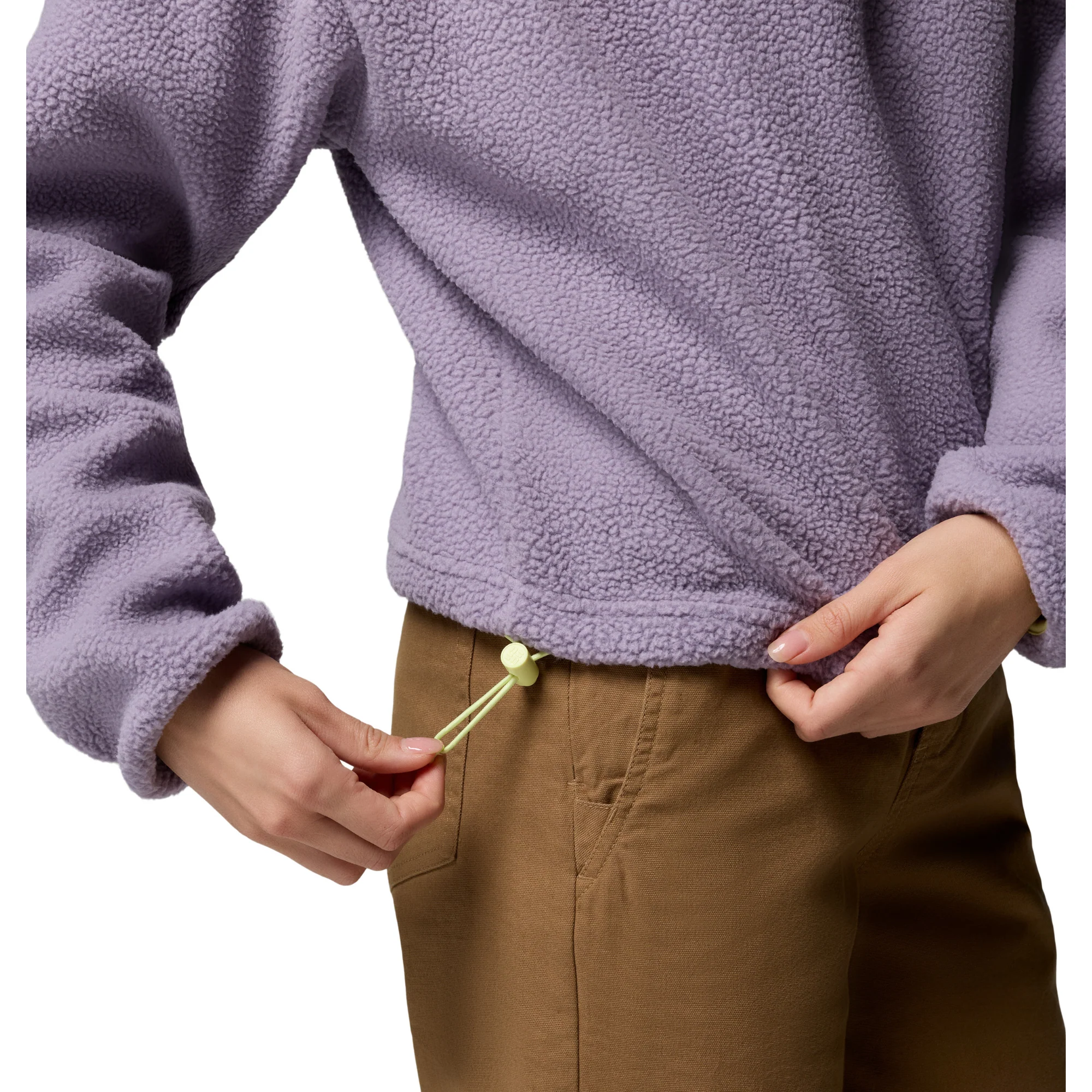 Columbia Women's Helvetia II Cropped Sherpa Half Snap Fleece (Shale Purple/Lavender Pearl/Citron Haze) - Image 7