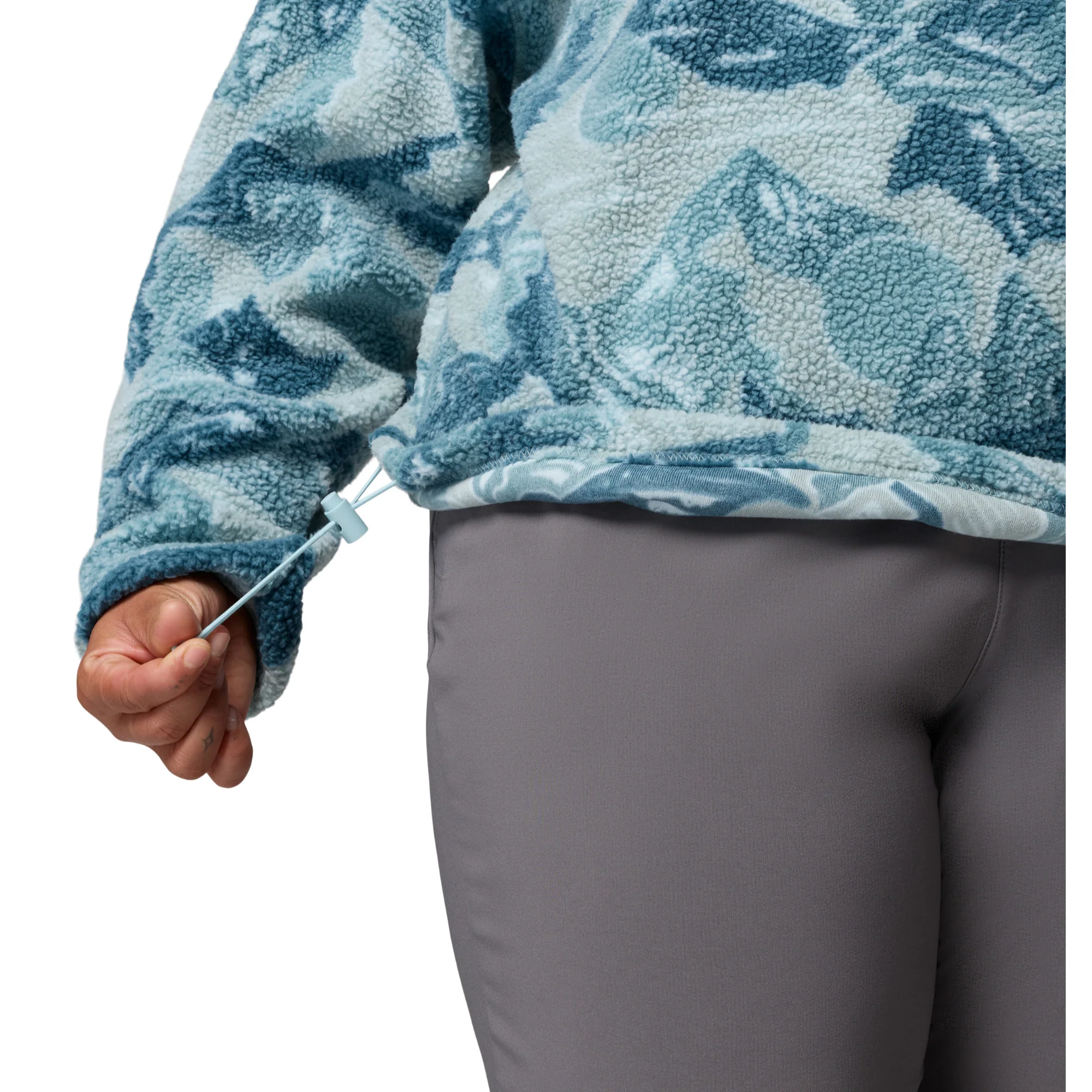 Columbia Women's Helvetia II Printed Cropped Half Snap Fleece Top (Marine Light/Sunscape) - Image 8