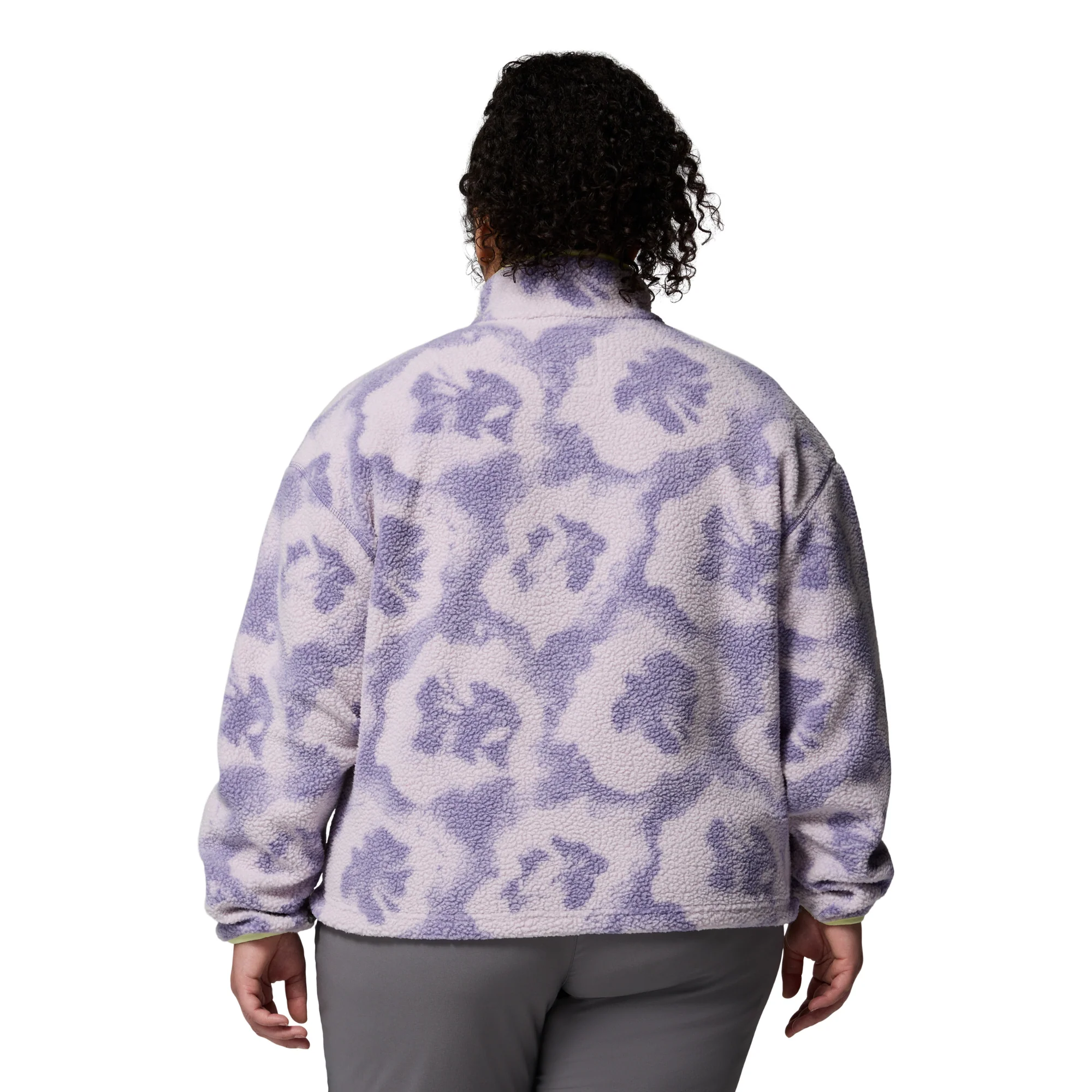 Columbia Women's Helvetia II Printed Cropped Half Snap Fleece Top (Stormwatch/Sprayflower) - Image 6