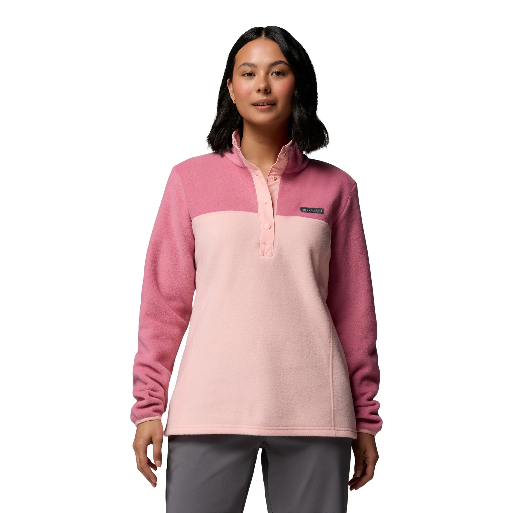 Columbia Women's Benton Springs Half Snap Fleece Top (Pink Sand/Rosette)