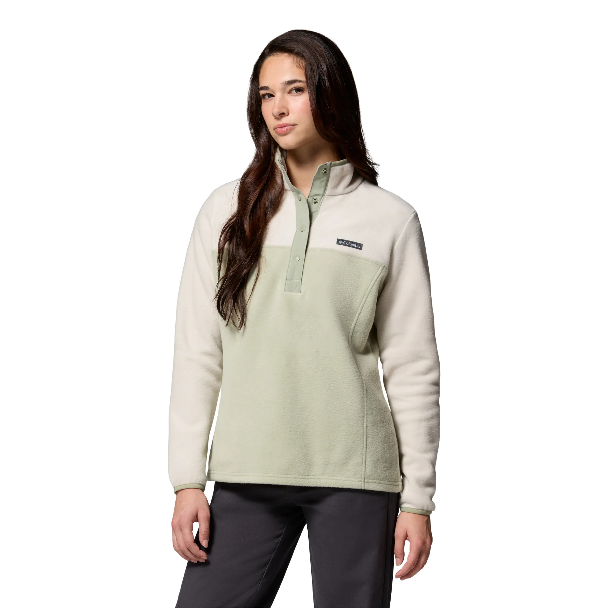 Columbia Women's Benton Springs Half Snap Fleece Top (Safari/Dark Stone)