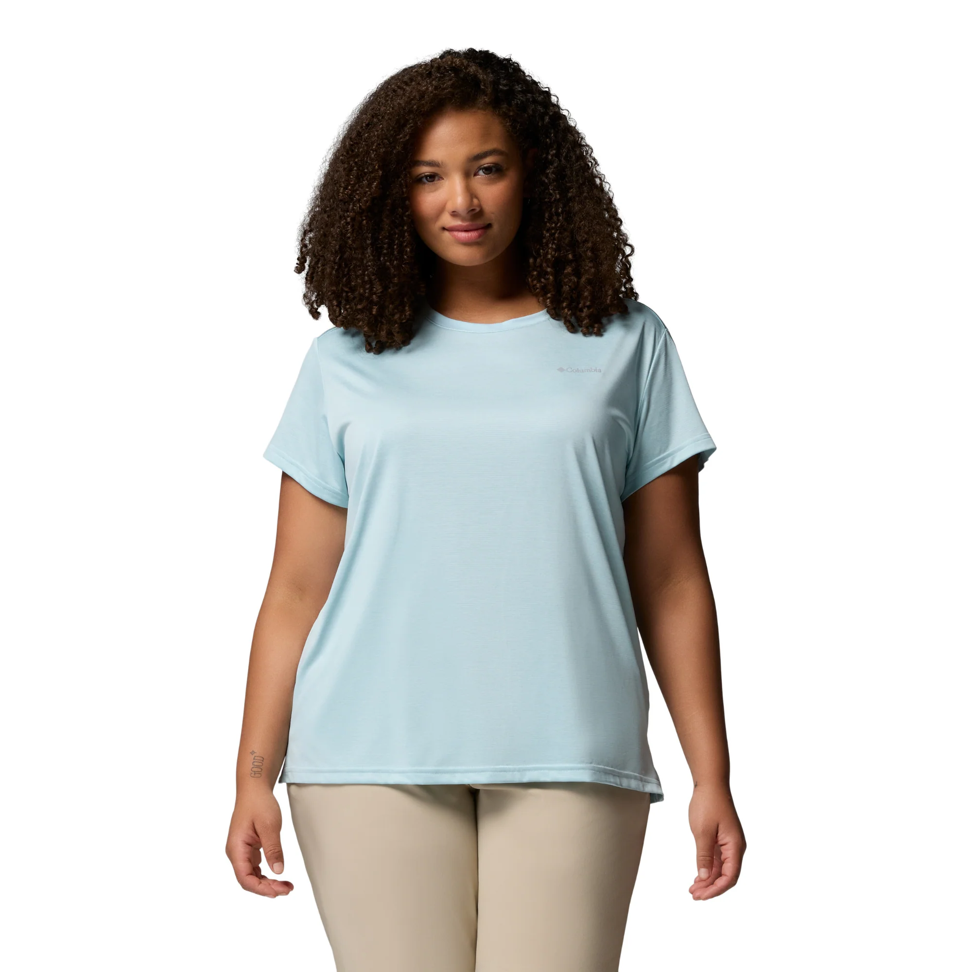 Columbia Women's BlueVista Hill Short Sleeve Technical Tee (Marine Light Heather) - Image 2