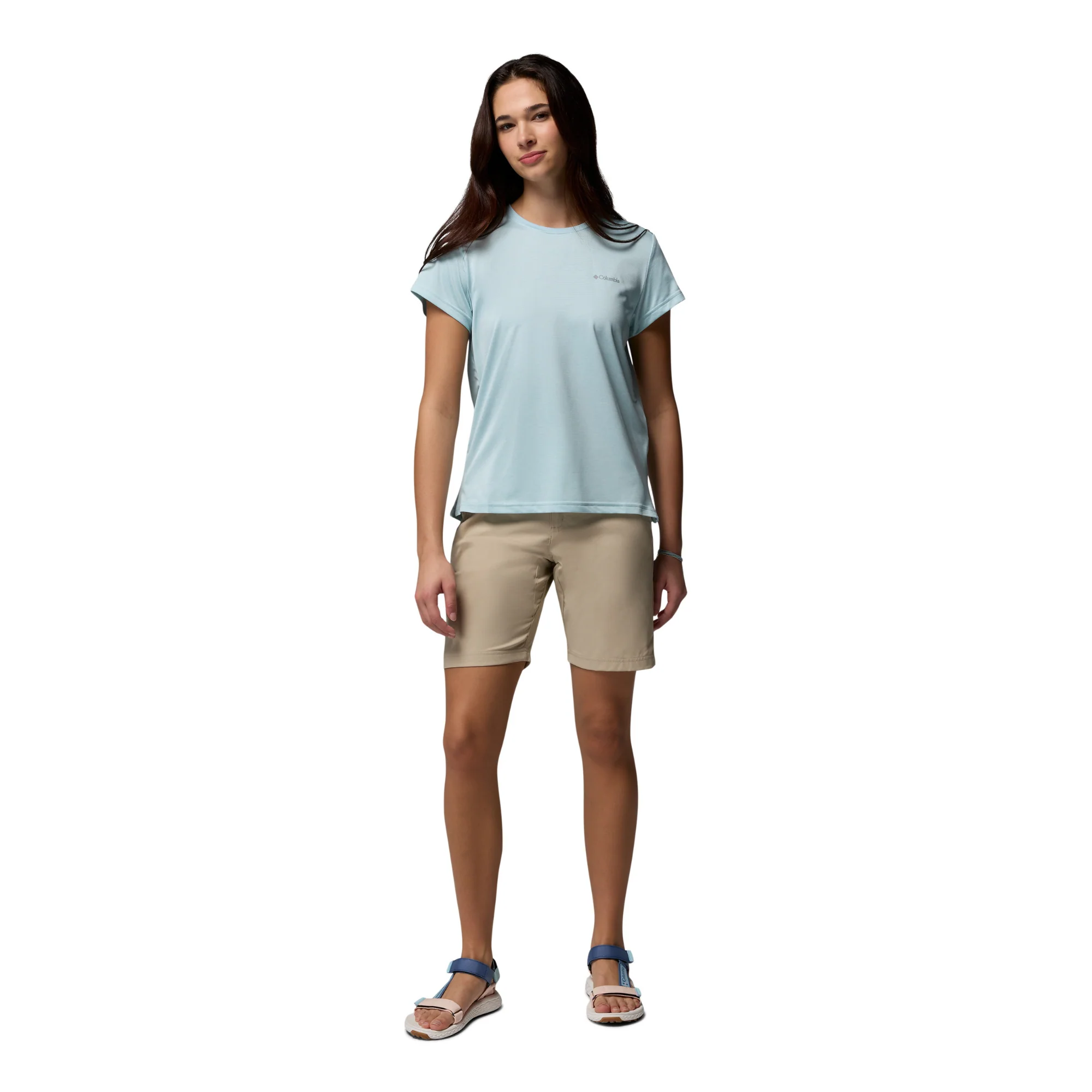 Columbia Women's BlueVista Hill Short Sleeve Technical Tee (Marine Light Heather) - Image 9