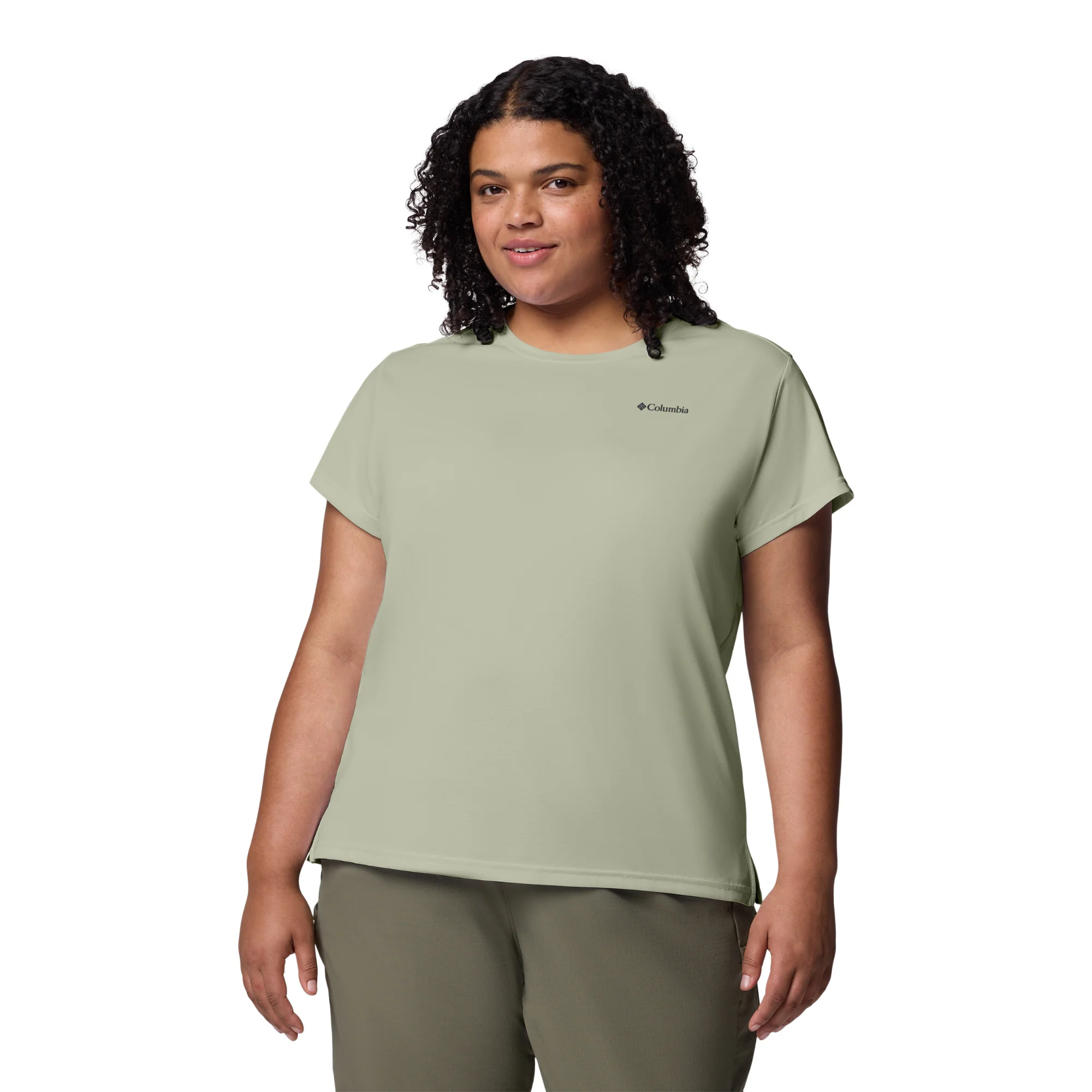 Columbia Women's BlueVista Hill Short Sleeve Technical Tee (Safari Heather) - Image 2
