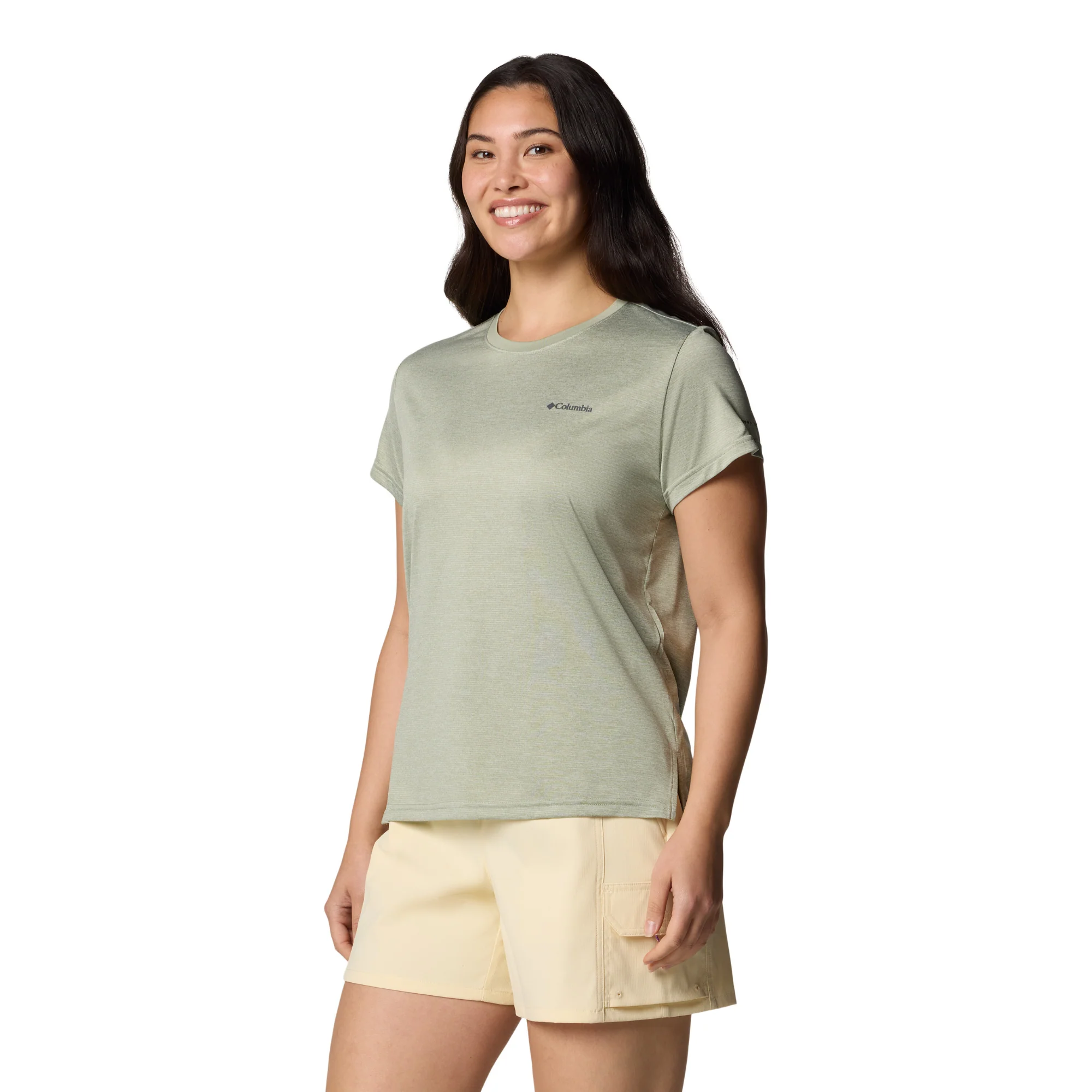 Columbia Women's BlueVista Hill Short Sleeve Technical Tee (Safari Heather) - Image 3