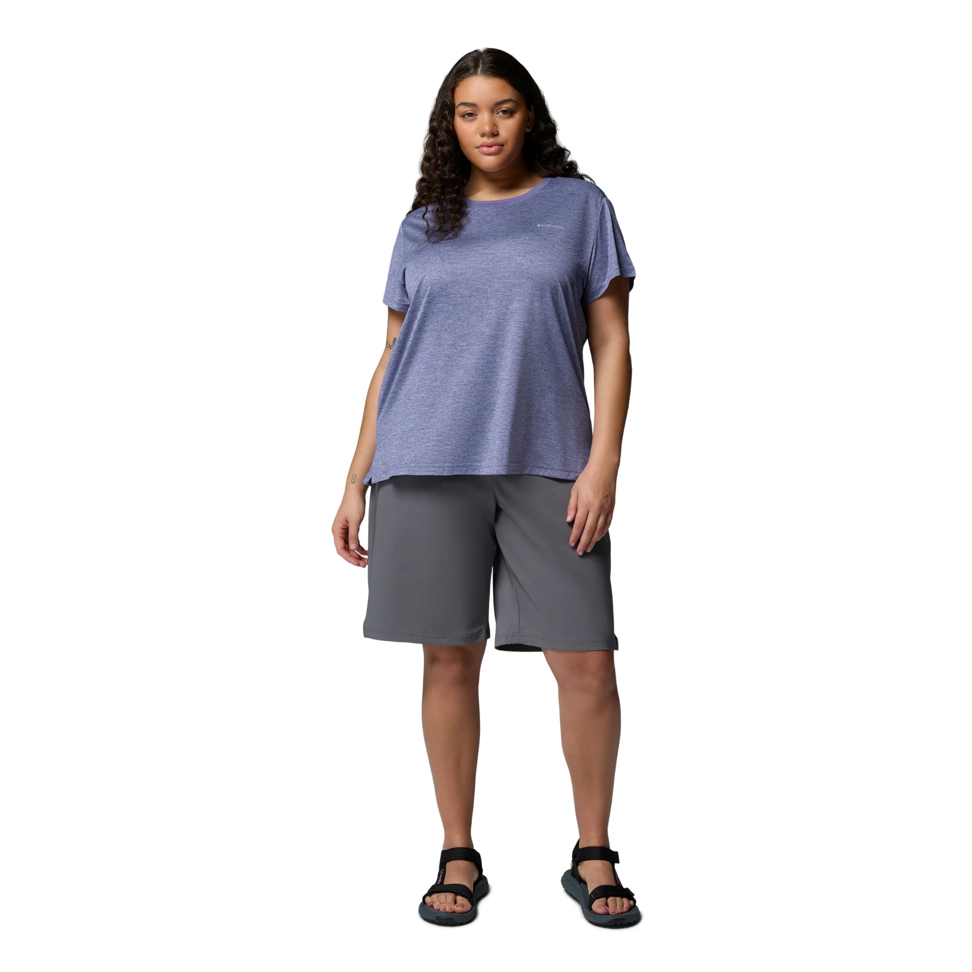 Columbia Women's BlueVista Hill Short Sleeve Technical Tee (Stormwatch Heather) - Image 10