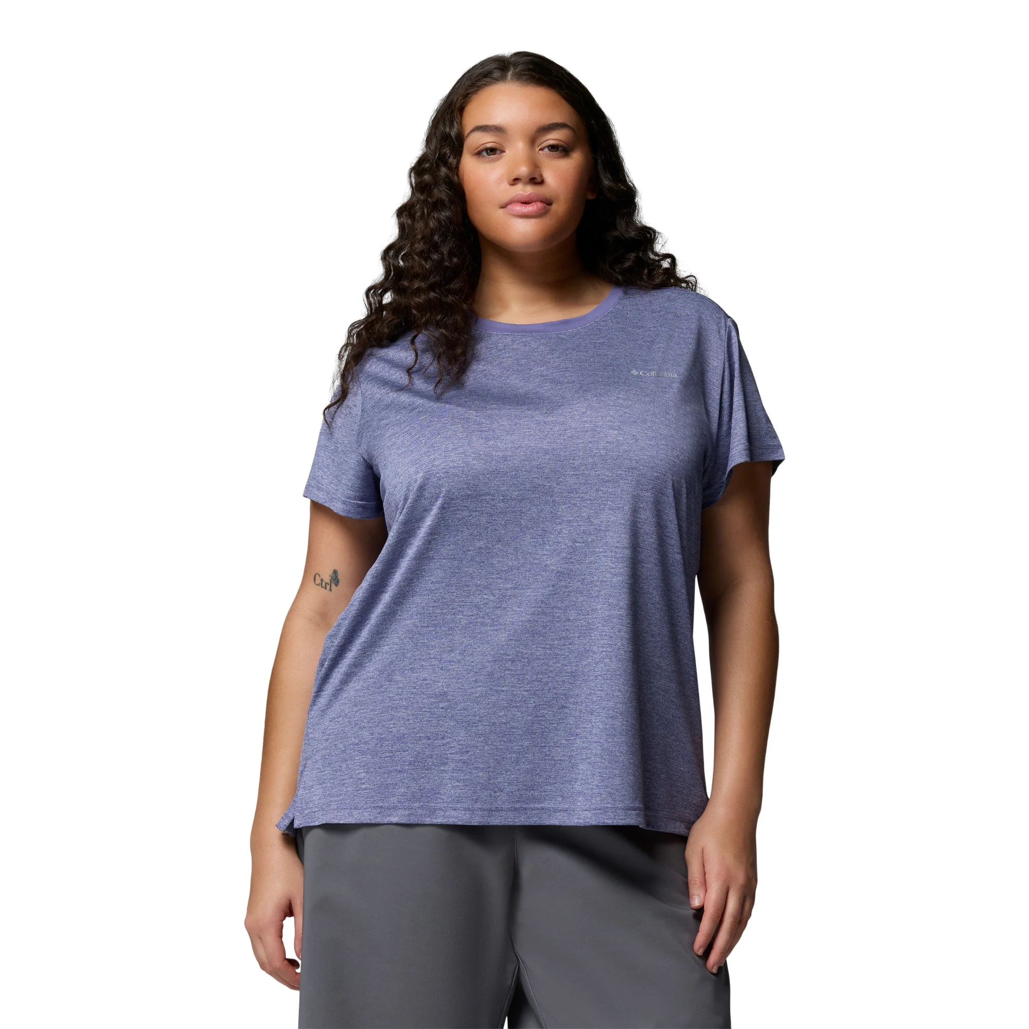 Columbia Women's BlueVista Hill Short Sleeve Technical Tee (Stormwatch Heather) - Image 2