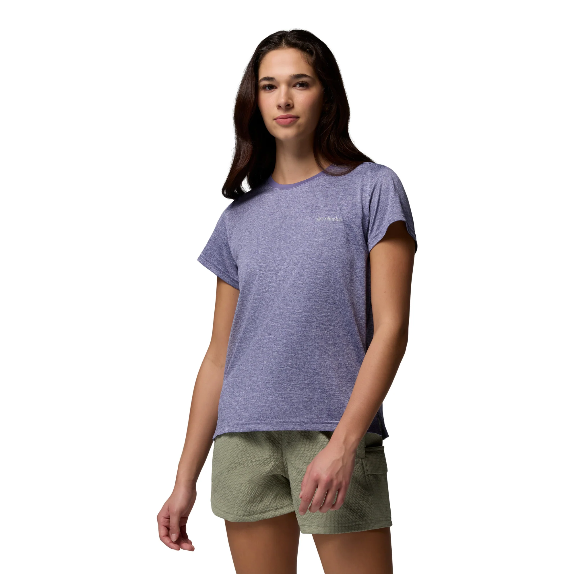 Columbia Women's BlueVista Hill Short Sleeve Technical Tee (Stormwatch Heather) - Image 3