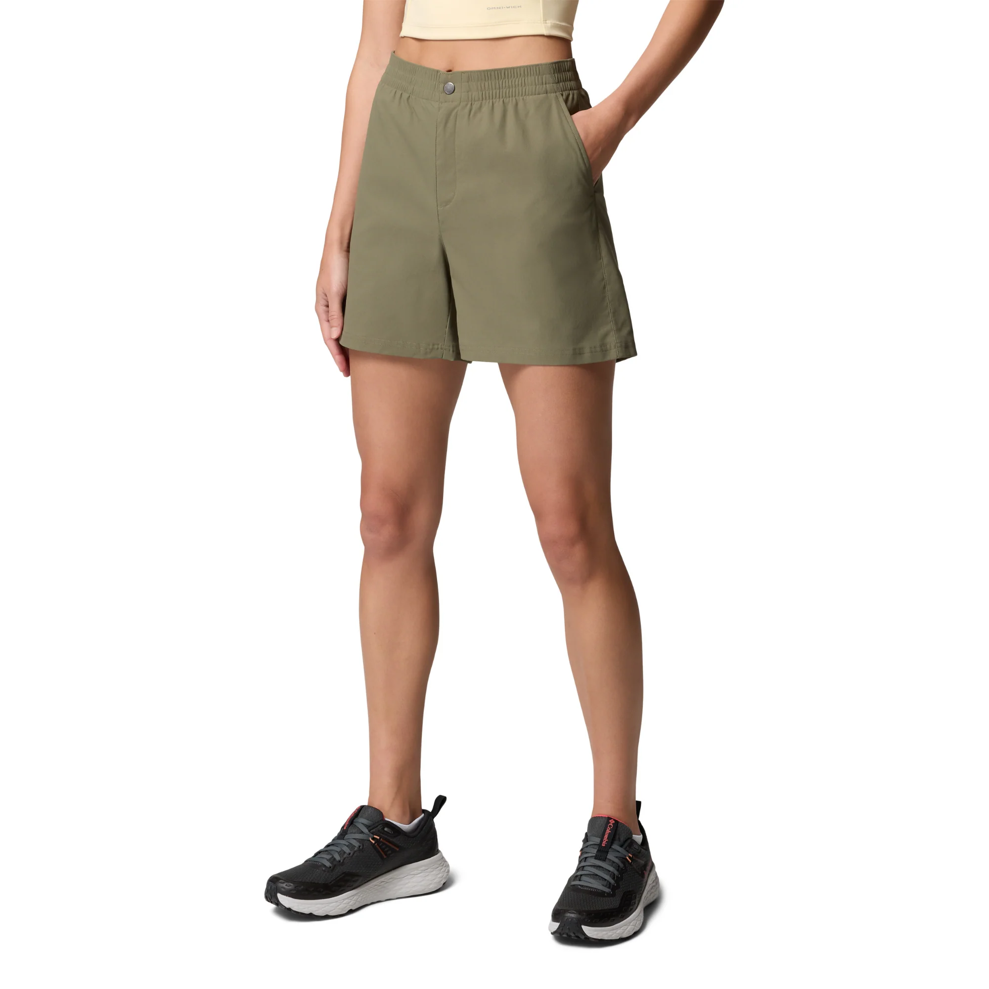 Columbia Women's Cedar Crest Shorts (Stone Green)(5in) - Image 3