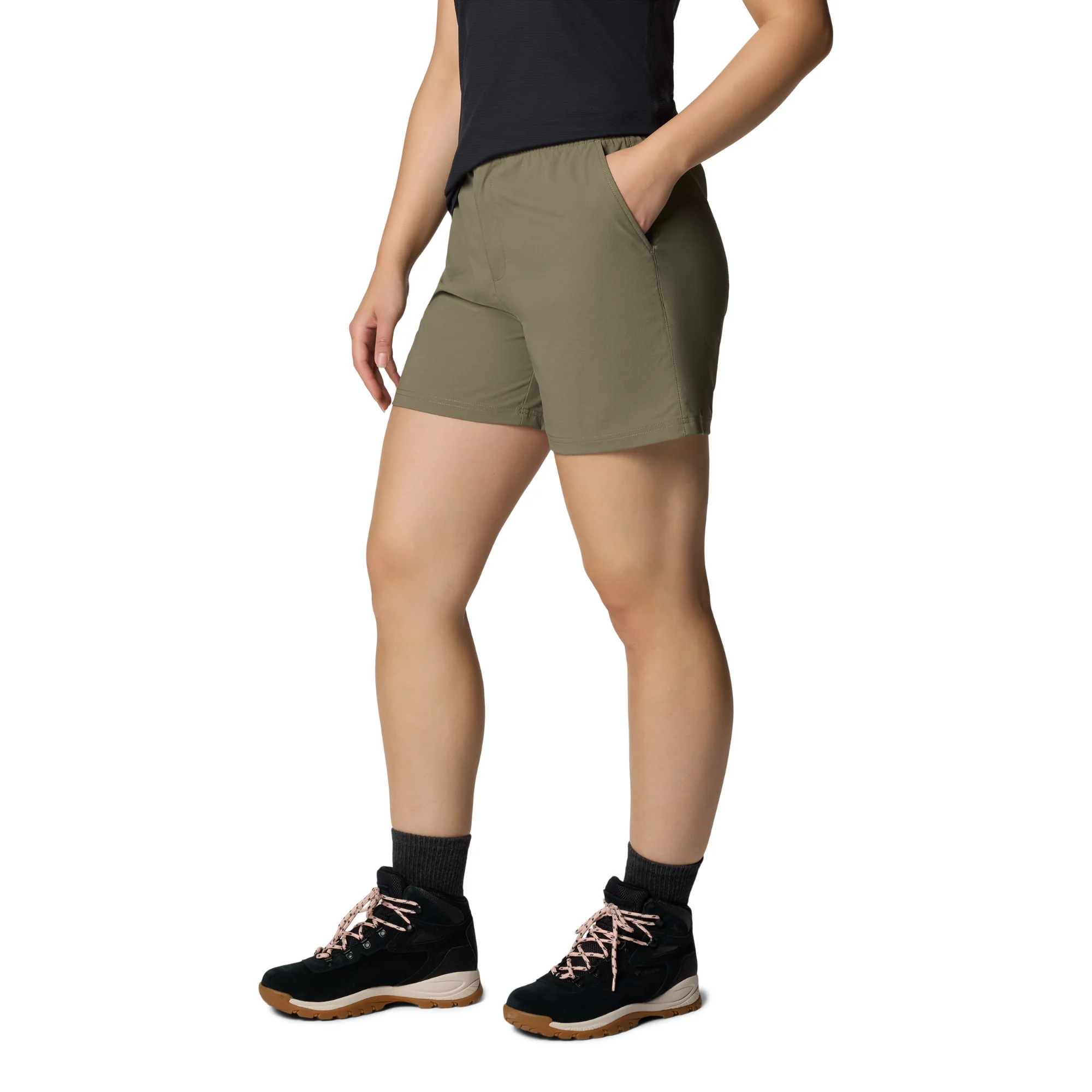 Columbia Women's Cedar Crest Shorts (Stone Green)(5in) - Image 4