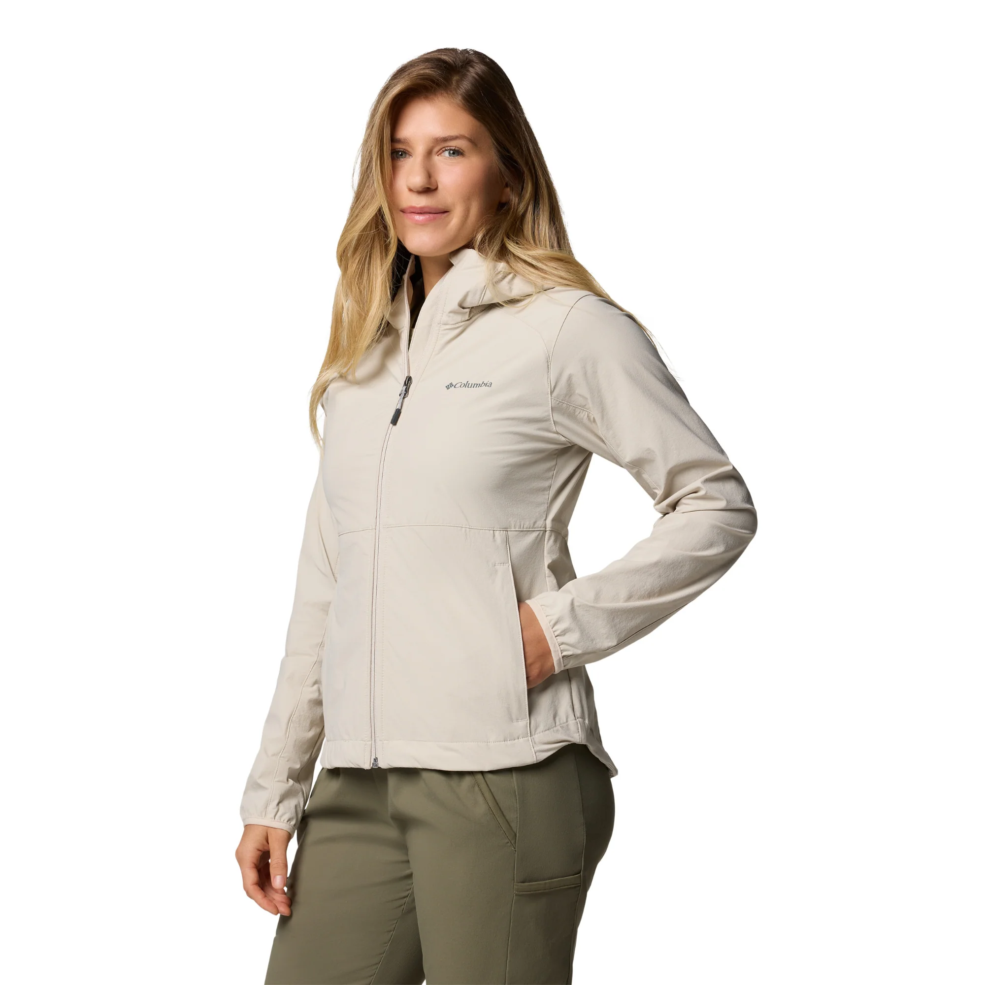 Columbia Women's Heather Canyon II Hooded Softshell Jacket (Dark Stone) - Image 3