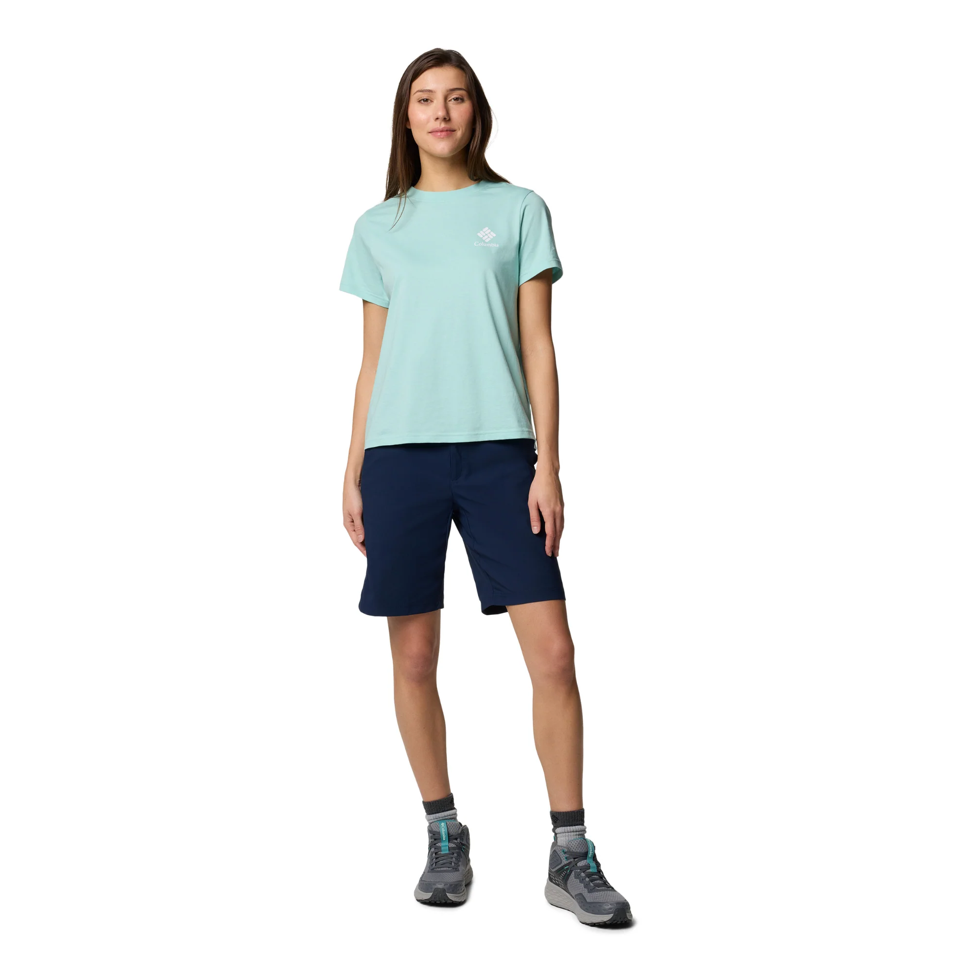 Columbia Women's Leslie Falls II Long Shorts (9in)(Collegiate Navy) - Image 11