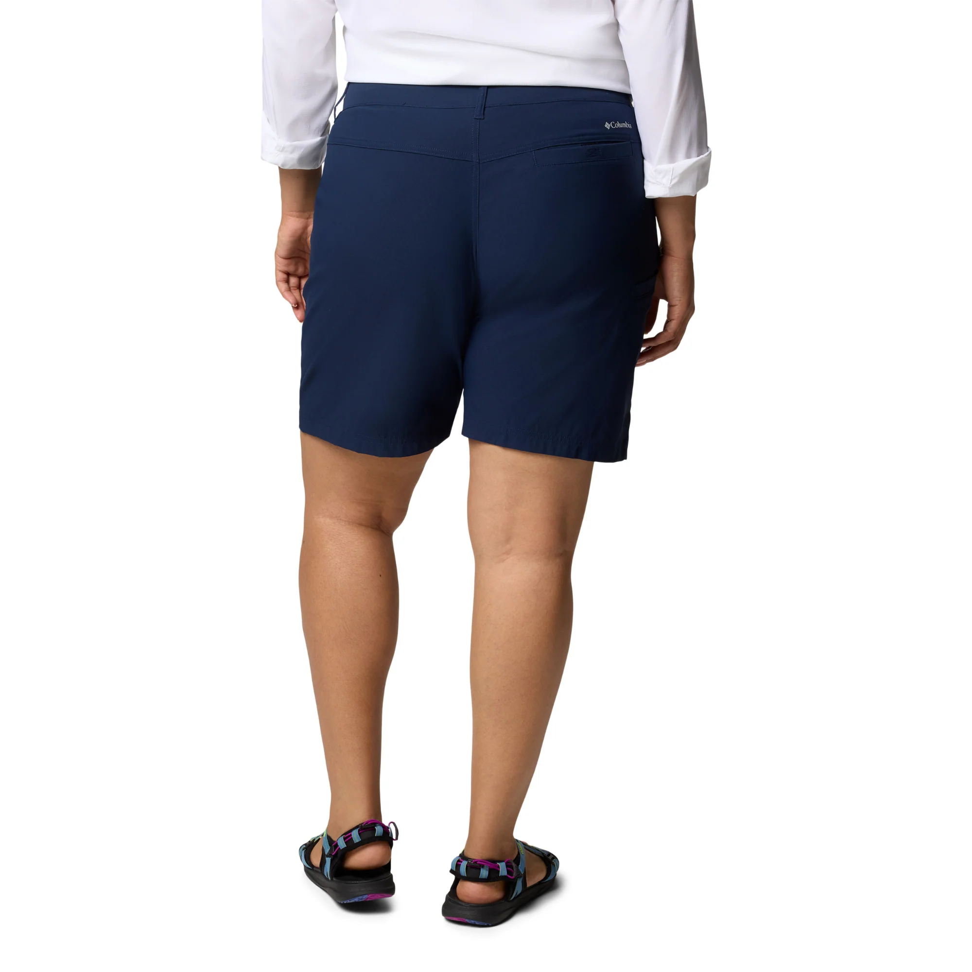 Columbia Women's Leslie Falls II Long Shorts (9in)(Collegiate Navy) - Image 4