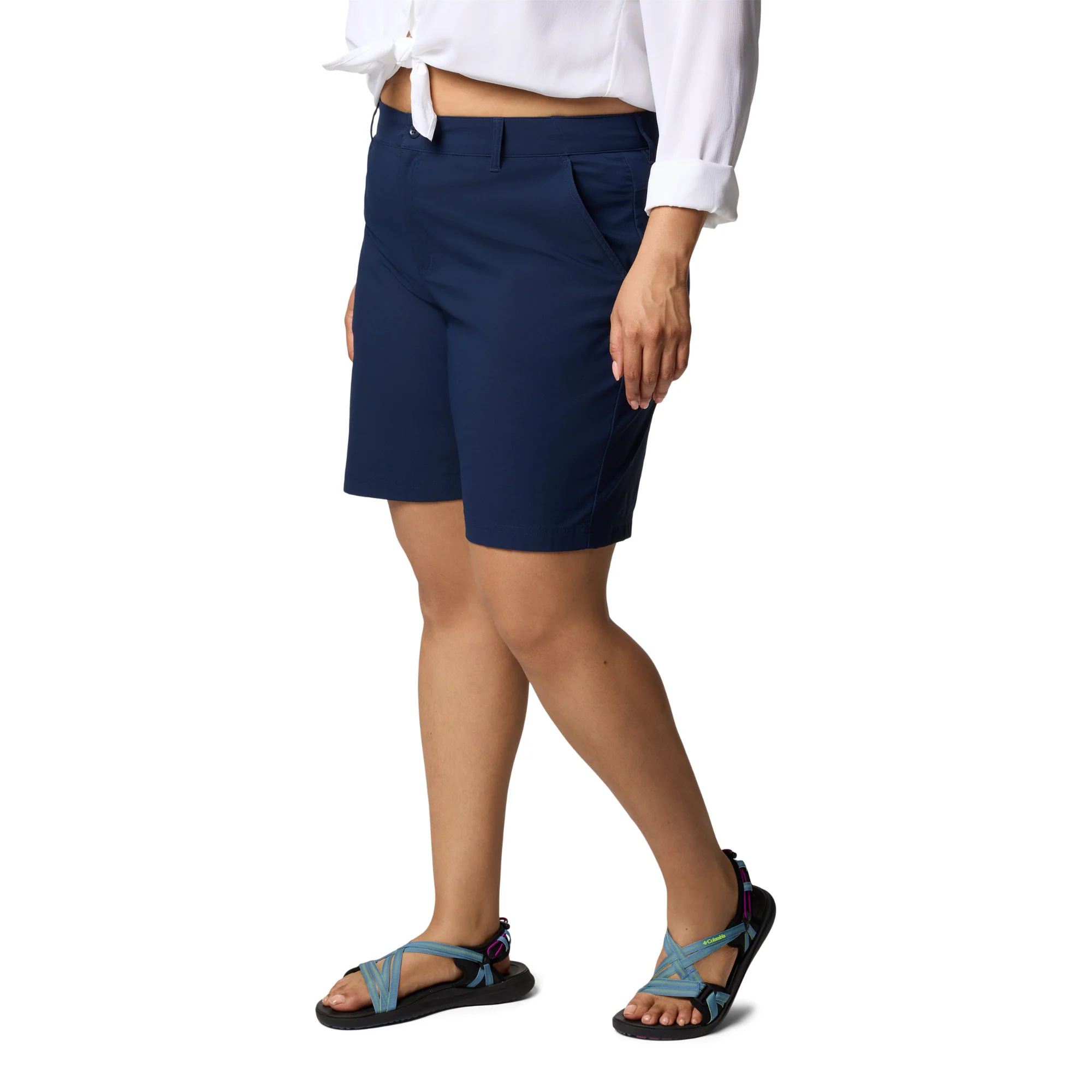 Columbia Women's Leslie Falls II Long Shorts (9in)(Collegiate Navy) - Image 6