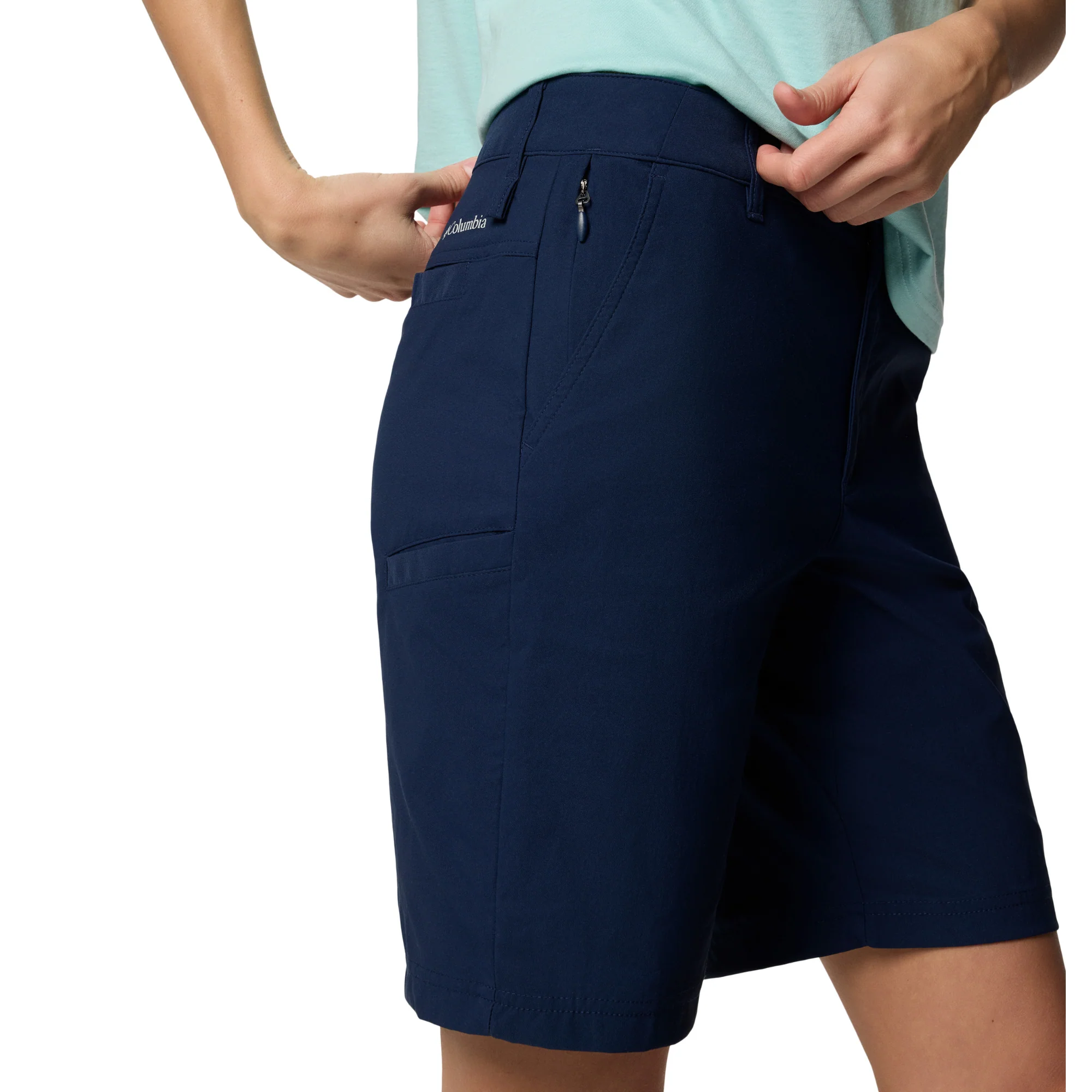 Columbia Women's Leslie Falls II Long Shorts (9in)(Collegiate Navy) - Image 9