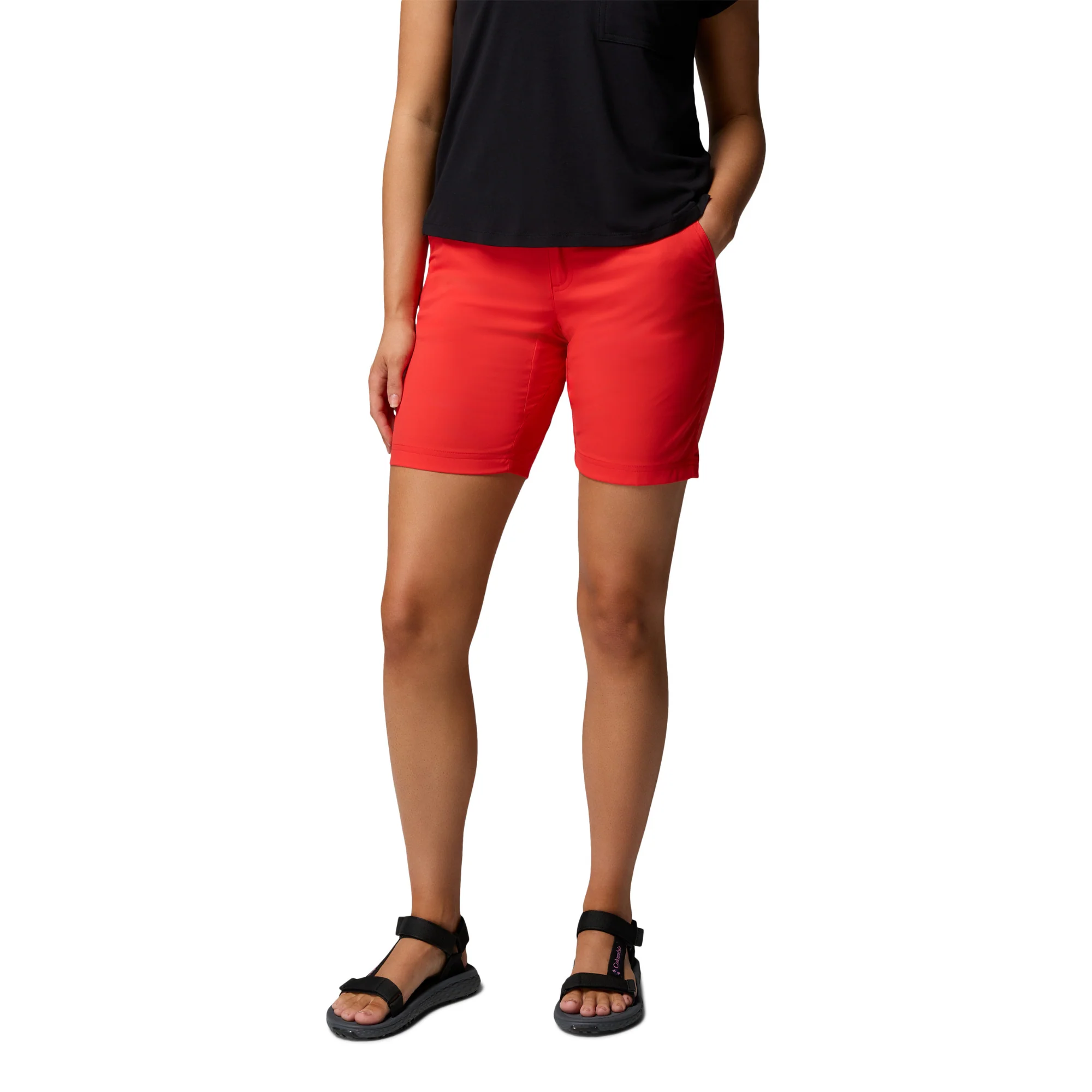 Columbia Women's Leslie Falls II Long Shorts (Poppy Red)(9in)