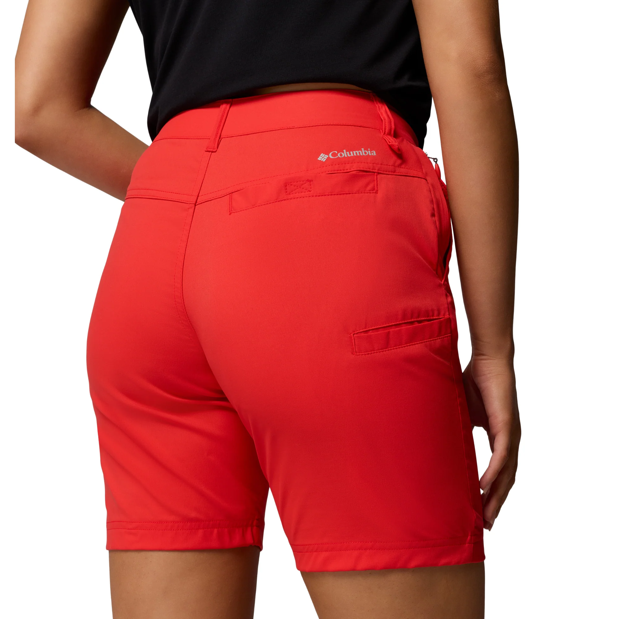 Columbia Women's Leslie Falls II Long Shorts (Poppy Red)(9in) - Image 11