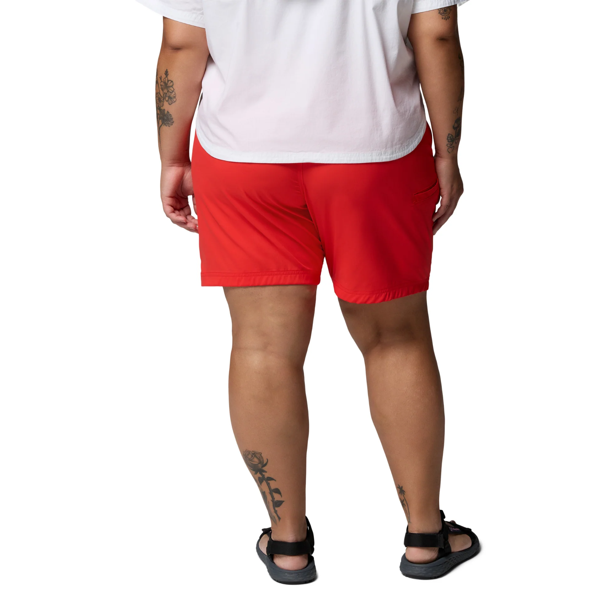 Columbia Women's Leslie Falls II Long Shorts (Poppy Red)(9in) - Image 6