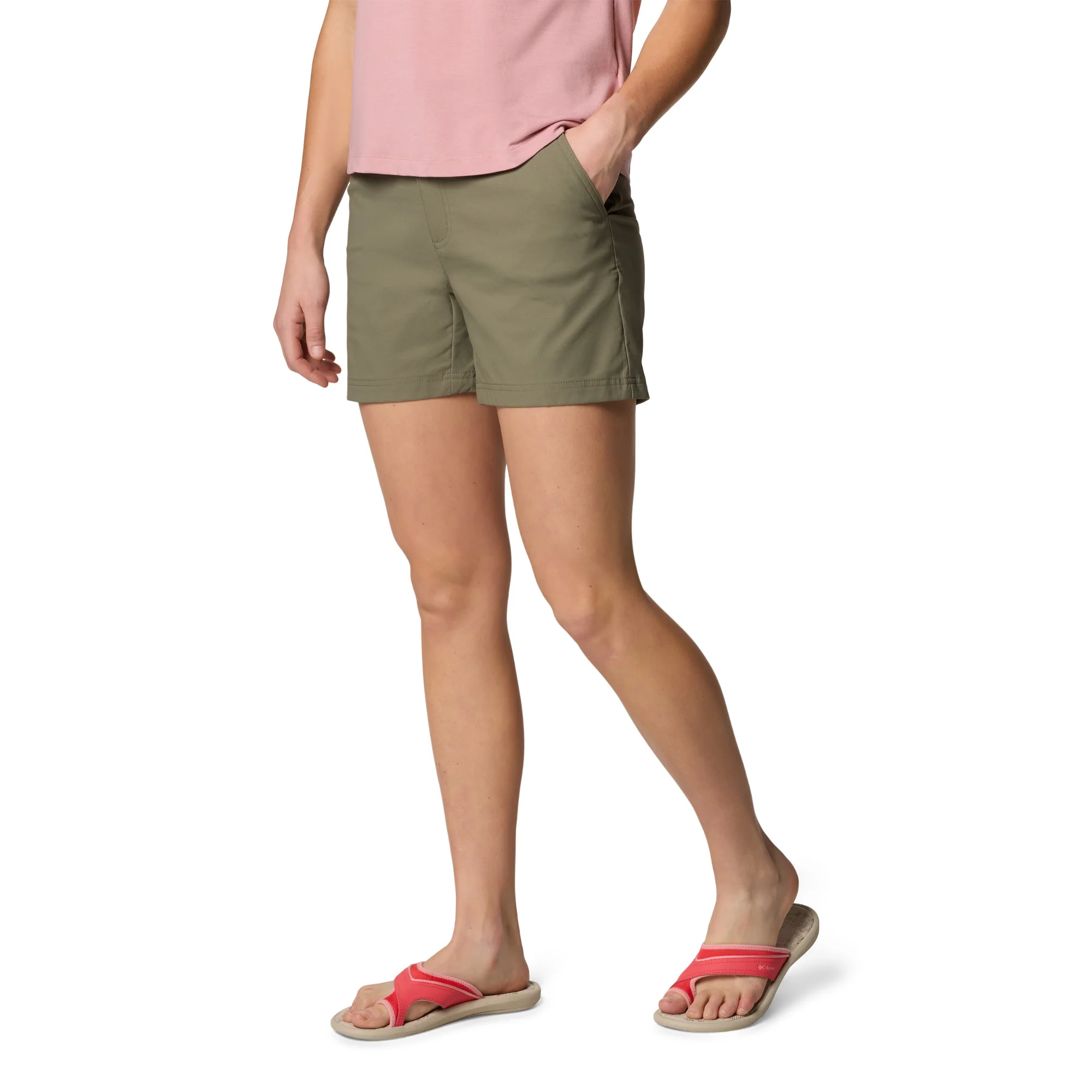 Columbia Women's Leslie Falls II UPF50 Shorts (Stone Green)(5in) - Image 3