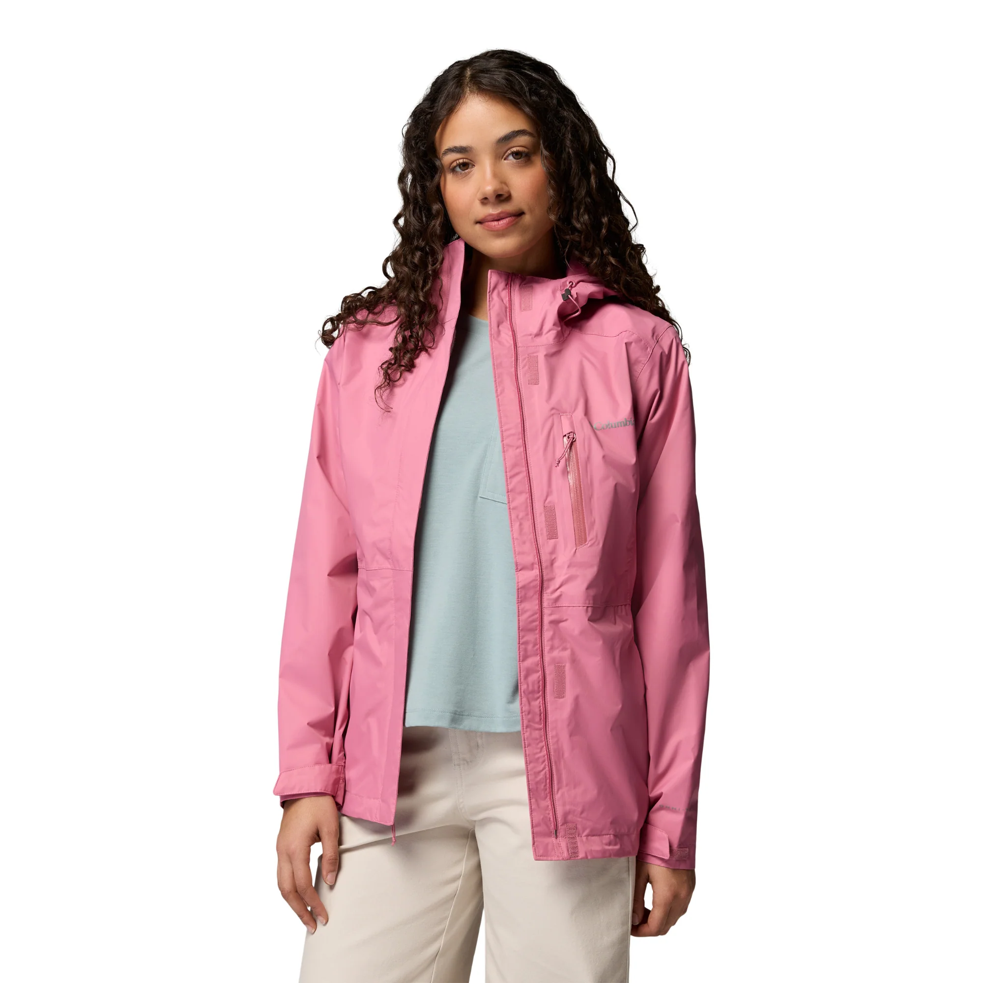 Columbia Women's Pouring Adventure III Waterproof Jacket (Rosette) - Image 4