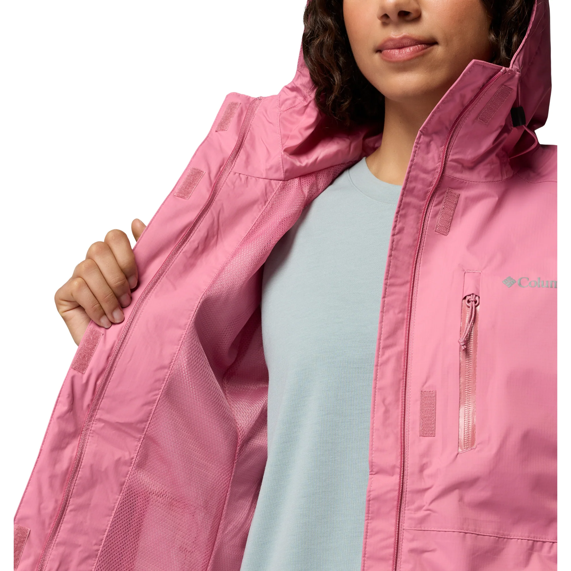 Columbia Women's Pouring Adventure III Waterproof Jacket (Rosette) - Image 7
