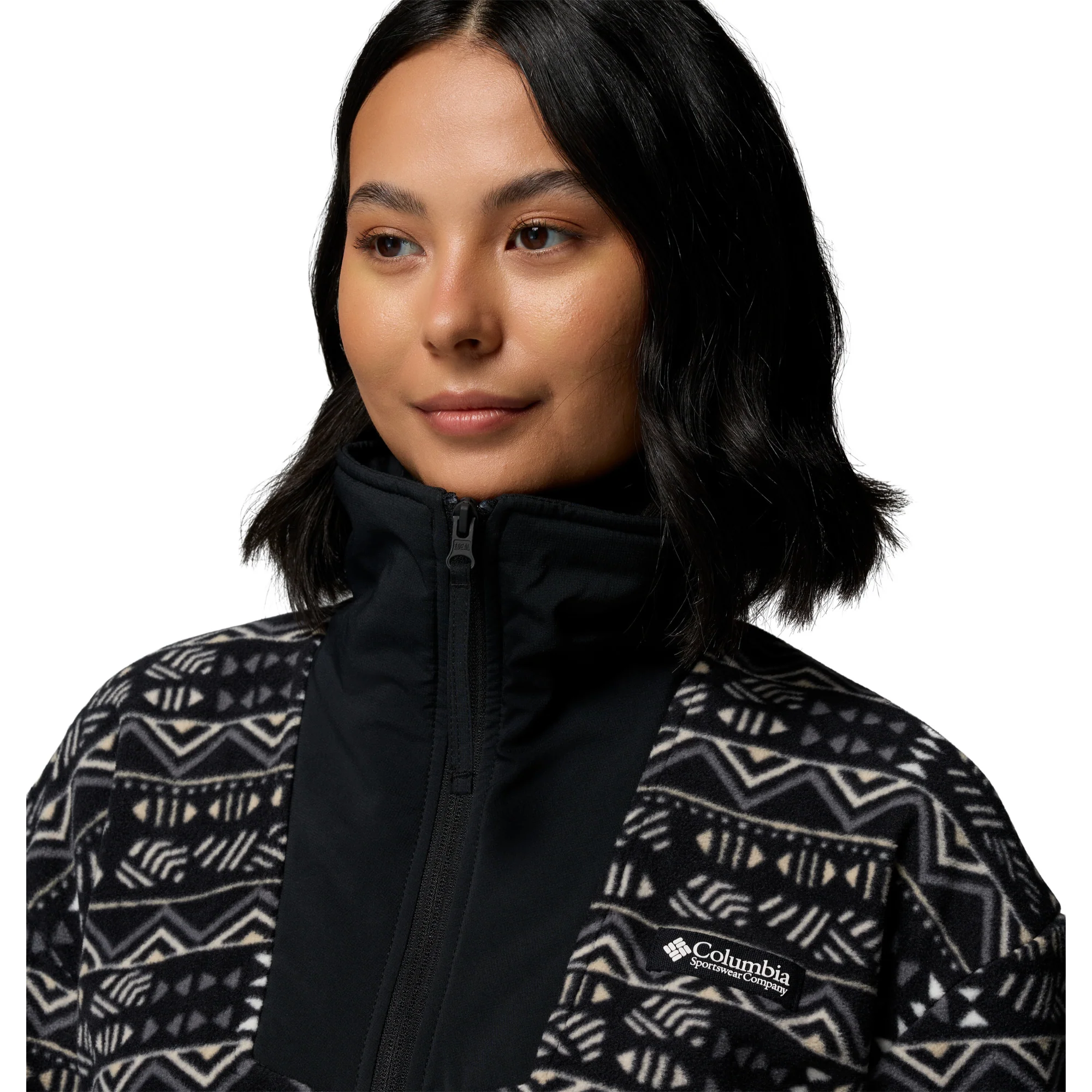 Columbia Women's Sequoia Grove Printed Half Zip Fleece Top (Black/Horizons) - Image 5