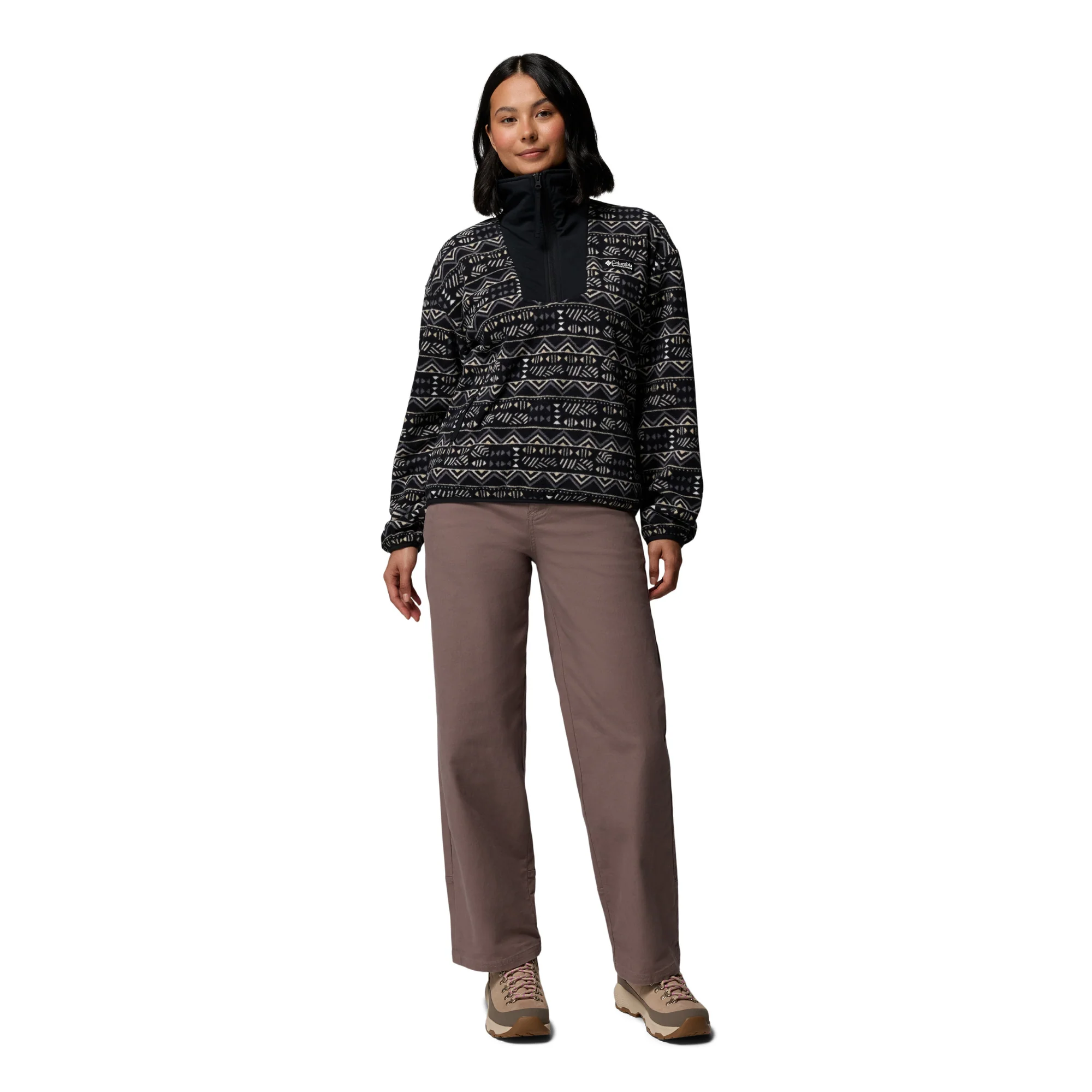 Columbia Women's Sequoia Grove Printed Half Zip Fleece Top (Black/Horizons) - Image 6
