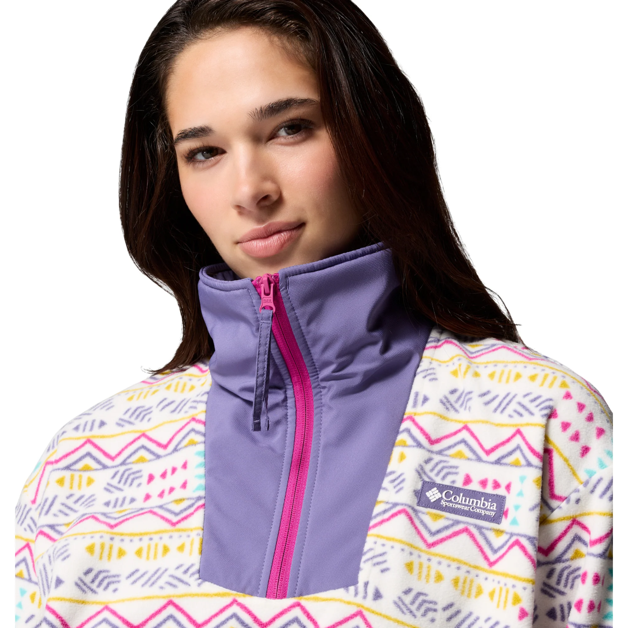 Columbia Women's Sequoia Grove Printed Half Zip Fleece Top (Sea Salt/Horizons) - Image 4