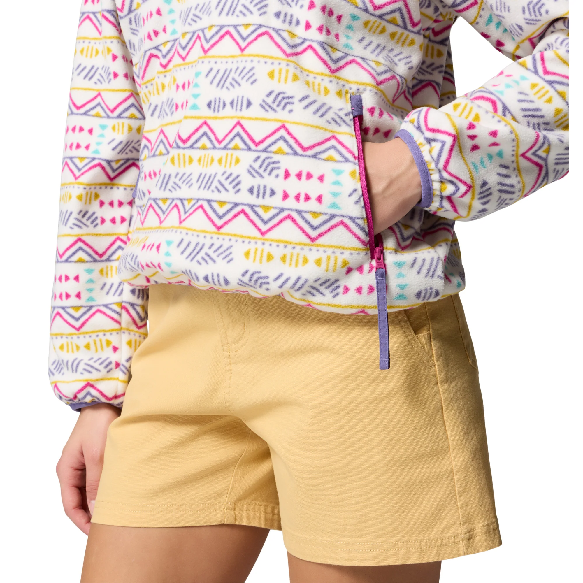 Columbia Women's Sequoia Grove Printed Half Zip Fleece Top (Sea Salt/Horizons) - Image 5