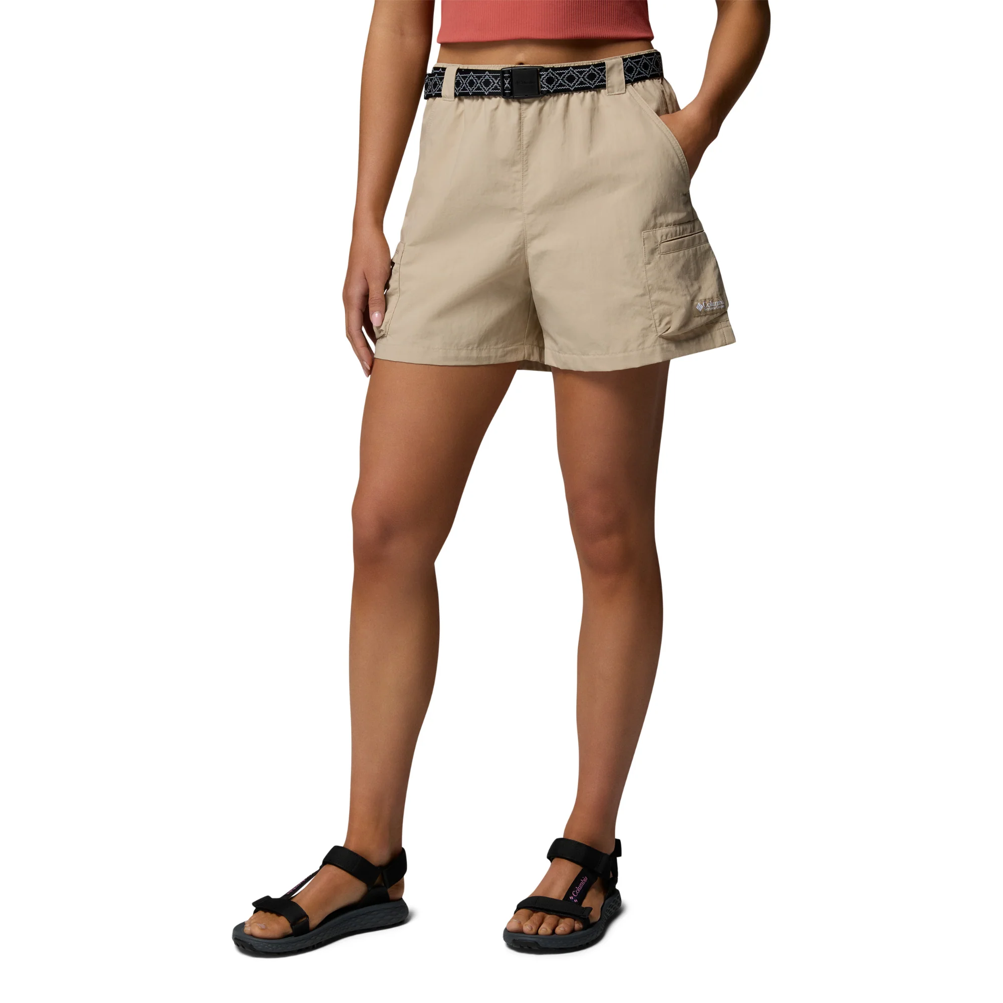 Columbia Women's Sequoia Grove Woven Shorts (Ancient Fossil)(4in) - Image 2