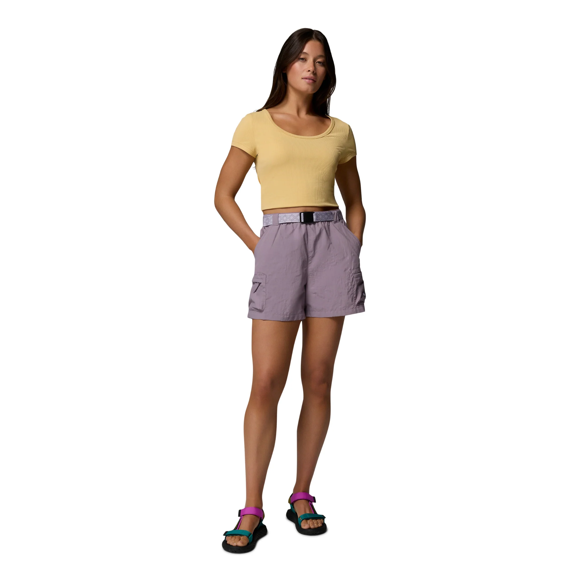 Columbia Women's Sequoia Grove Woven Shorts (Shale Purple/Lavender Pearl)(4in) - Image 7