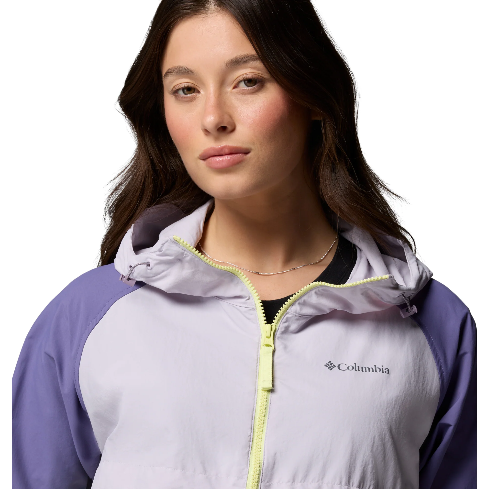 Columbia Women's Spire Valley Hooded UPF50 Windbreaker (Citron Haze/Lavender Pearl/Stormwatch) - Image 9