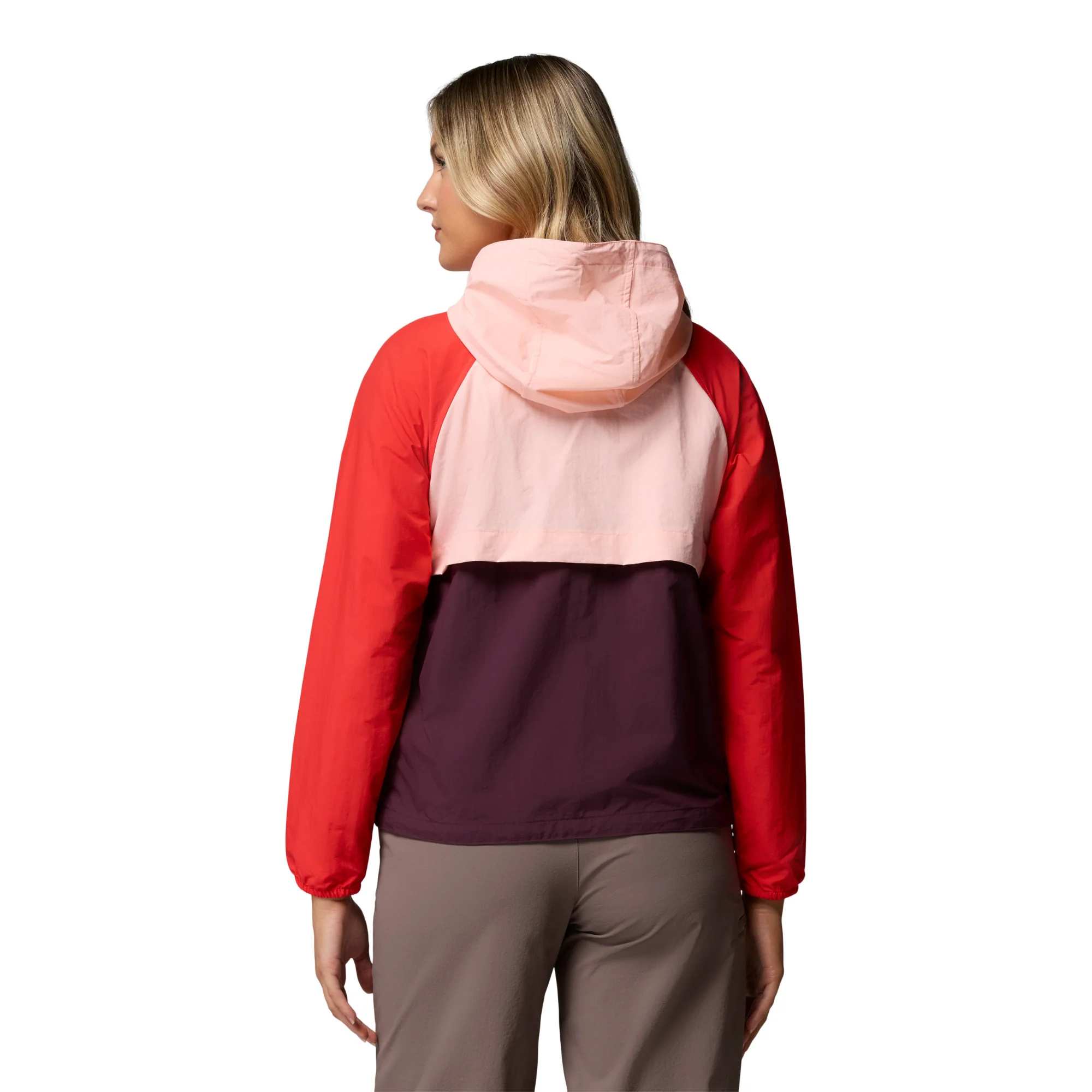 Columbia Women's Spire Valley Hooded UPF50 Windbreaker (Moonvista/Pink Sand/Poppy Red) - Image 5