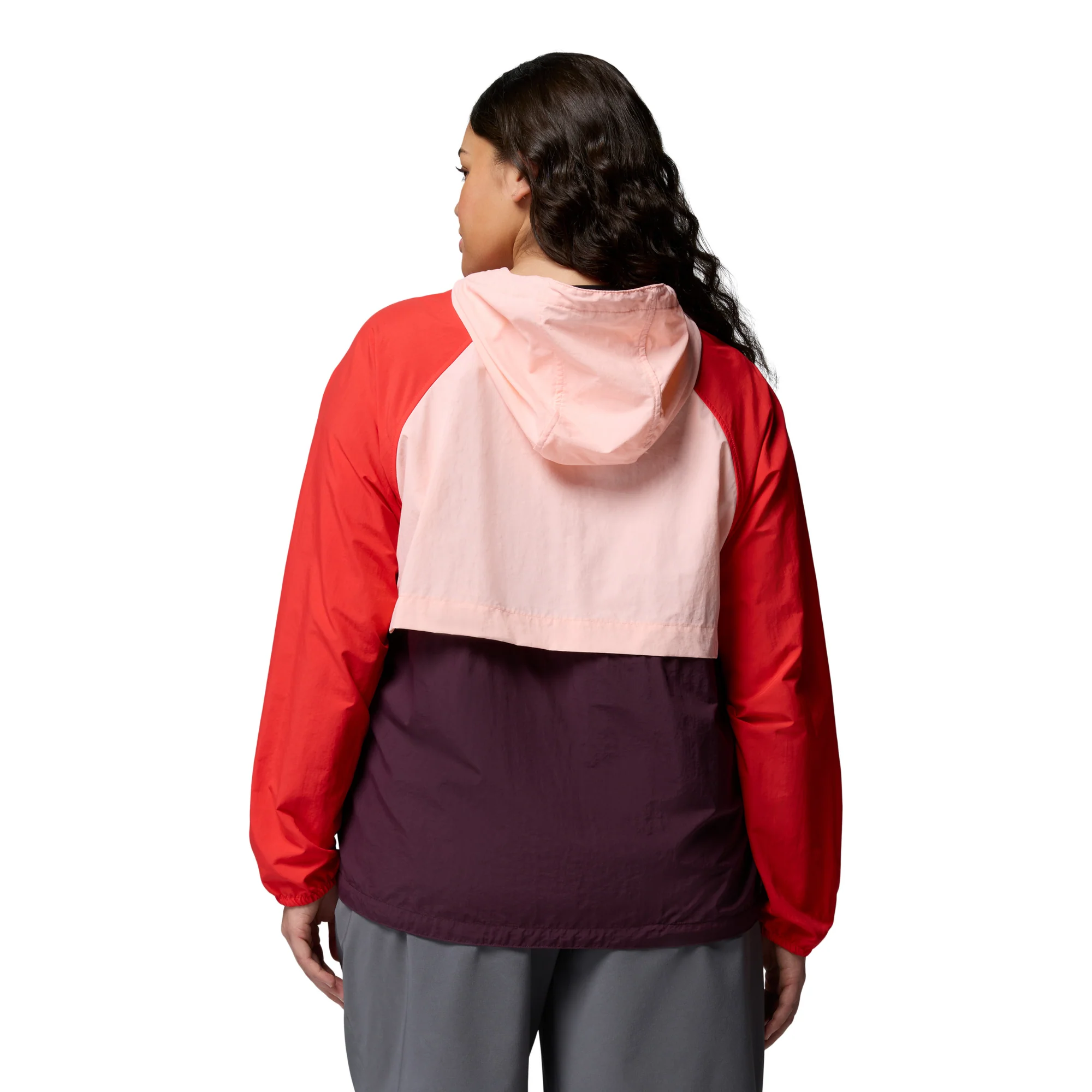 Columbia Women's Spire Valley Hooded UPF50 Windbreaker (Moonvista/Pink Sand/Poppy Red) - Image 6