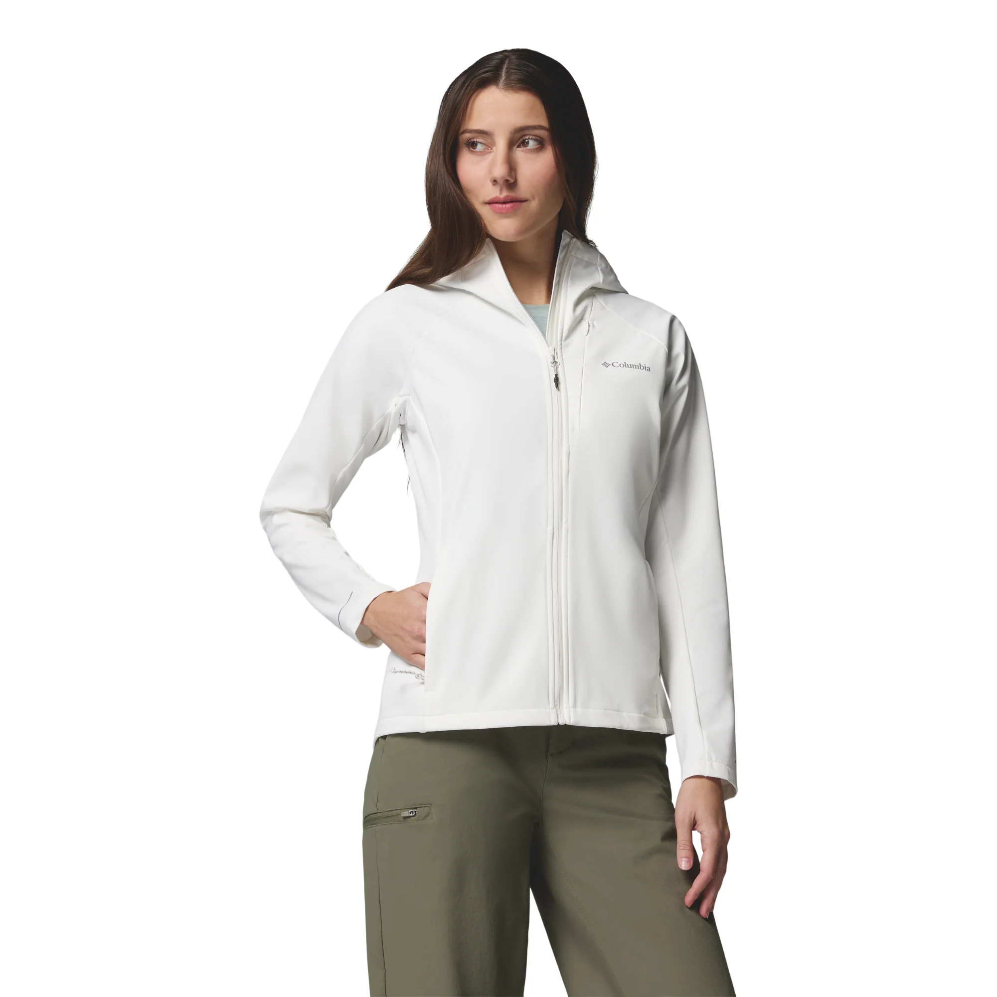 Columbia Women's Trailborne Hooded Softshell Jacket (Sea Salt)