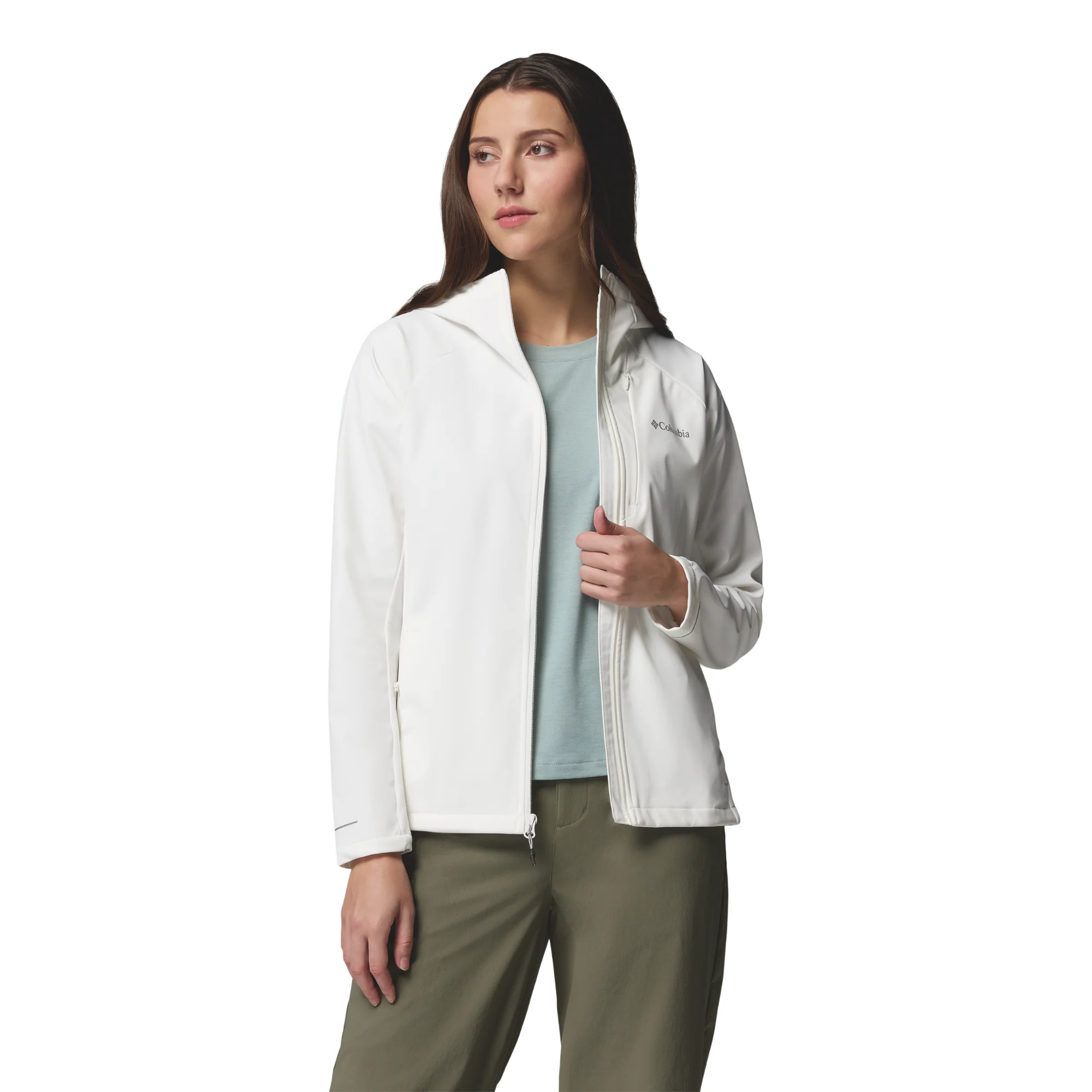 Columbia Women's Trailborne Hooded Softshell Jacket (Sea Salt) - Image 4