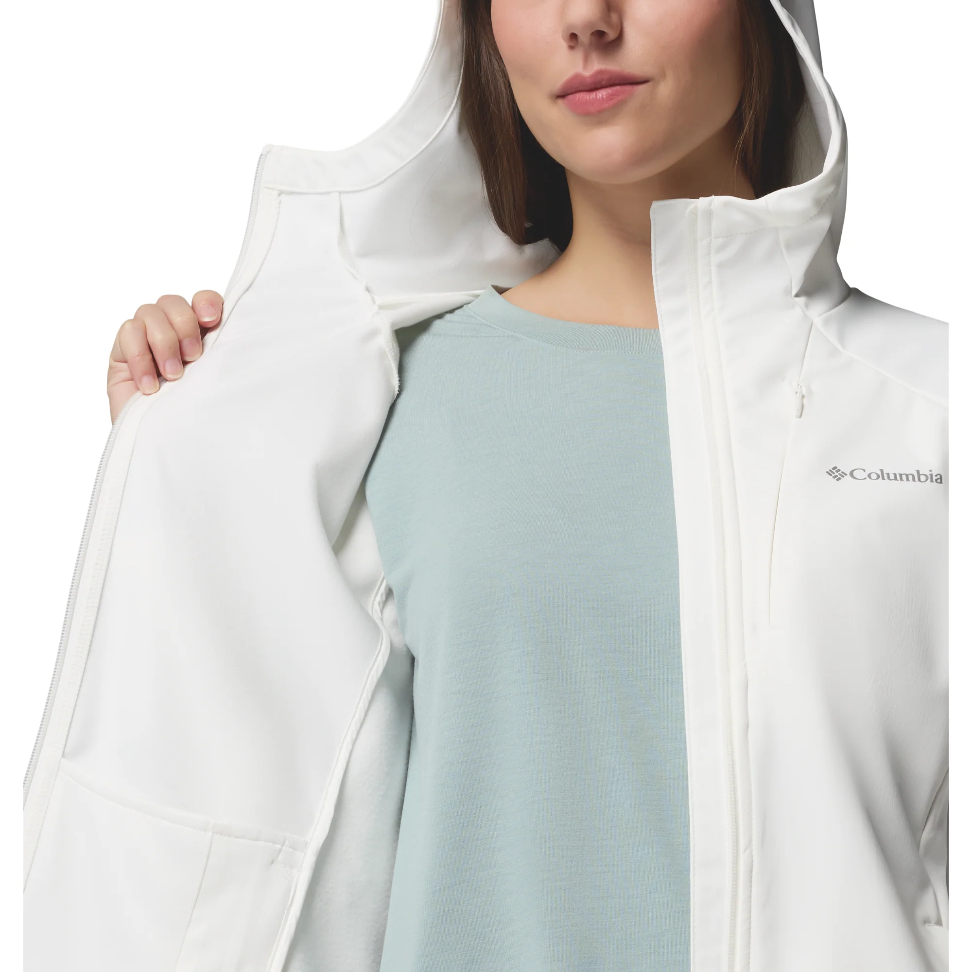 Columbia Women's Trailborne Hooded Softshell Jacket (Sea Salt) - Image 6