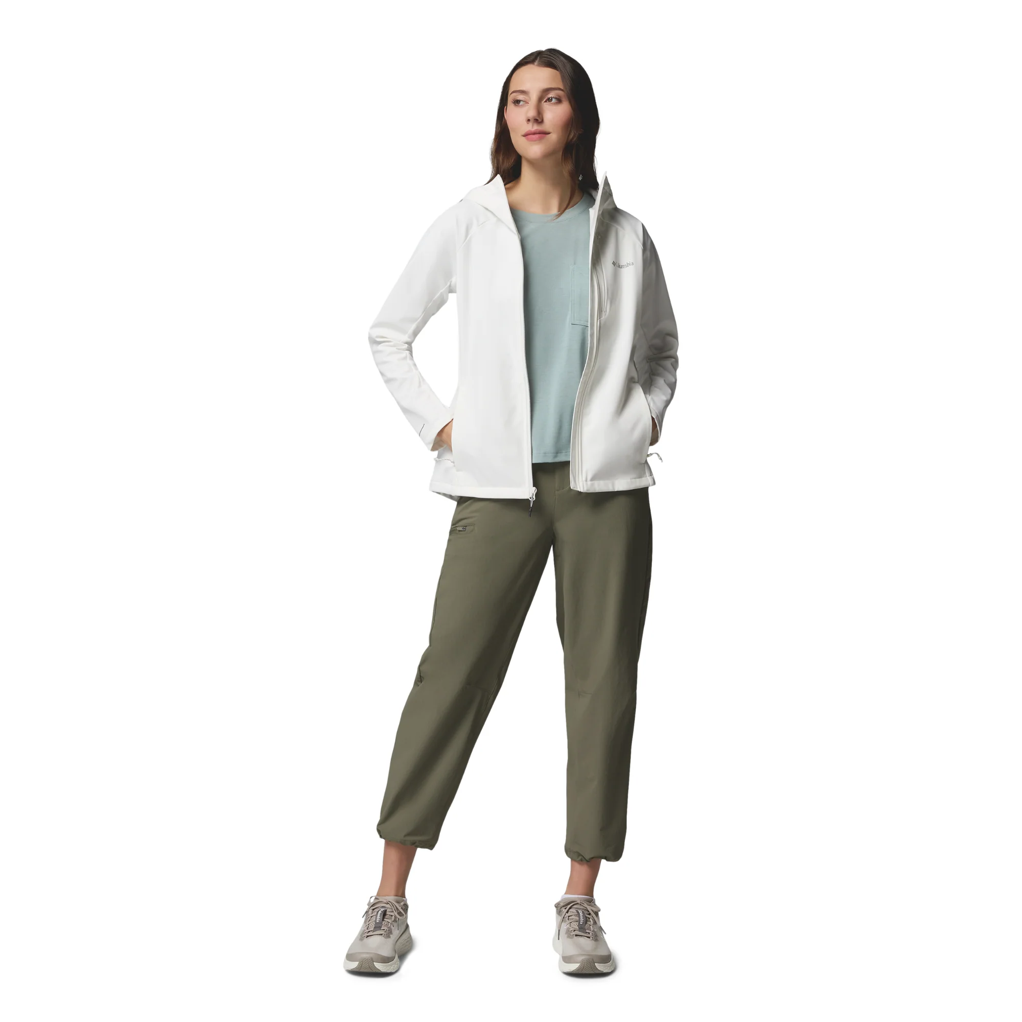 Columbia Women's Trailborne Hooded Softshell Jacket (Sea Salt) - Image 9