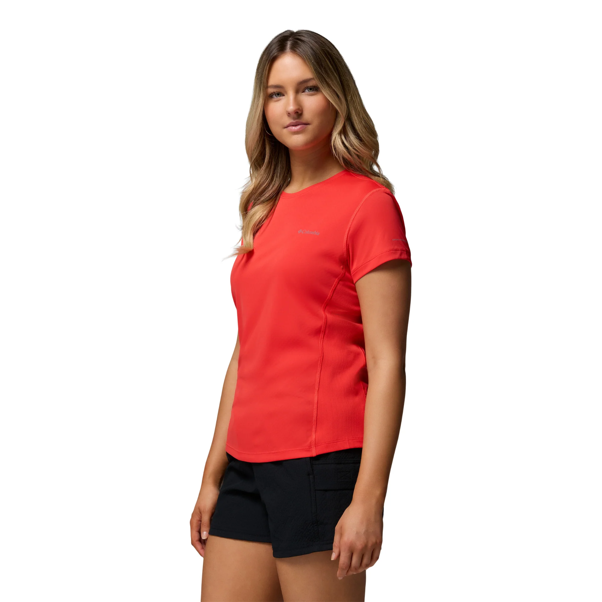 Columbia Women's Zero Rules Light Short Sleeve Crew Neck Technical Tee (Poppy Red) - Image 2