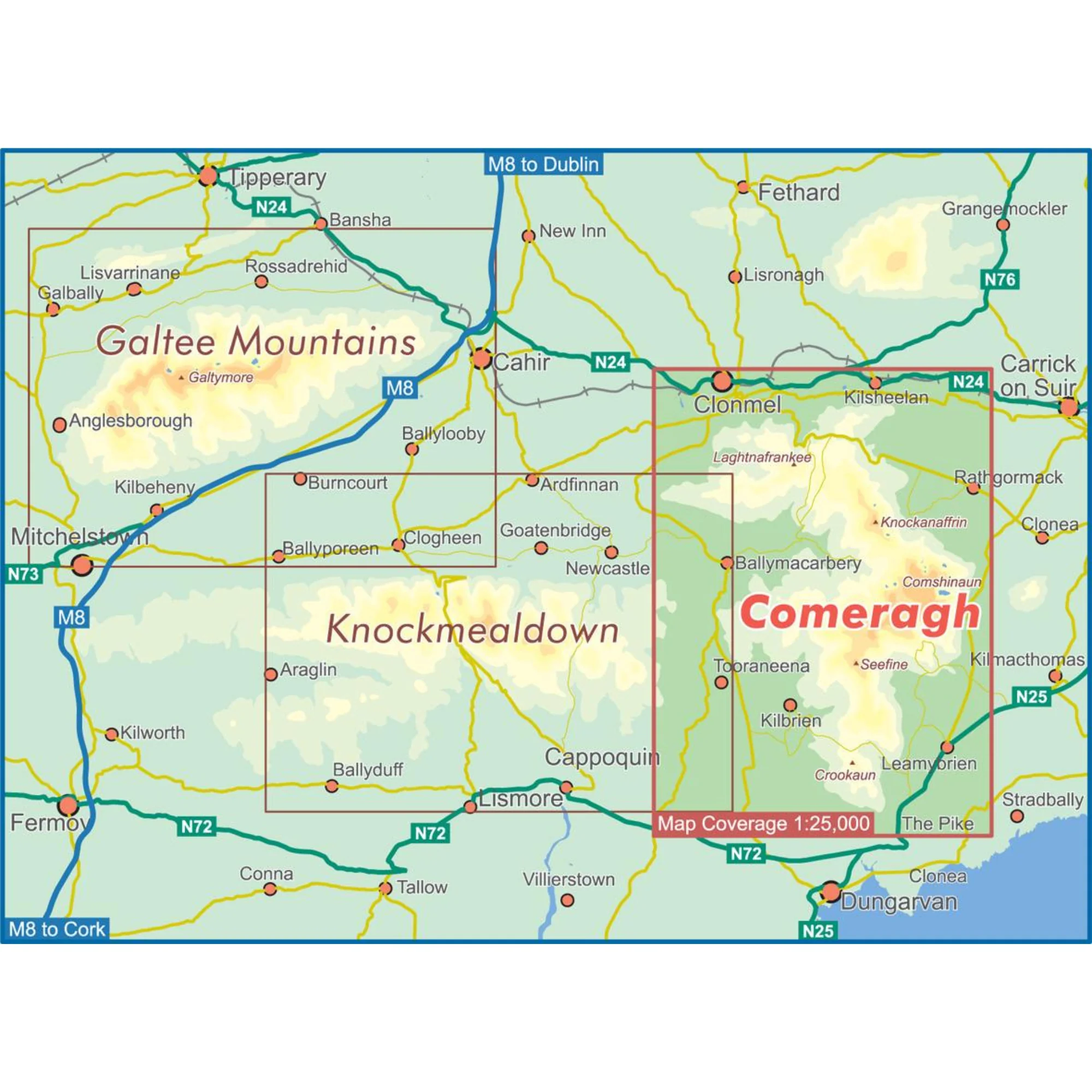 EastWest Mapping Comeragh Mountains Paper Map (1:25,000) - Image 2