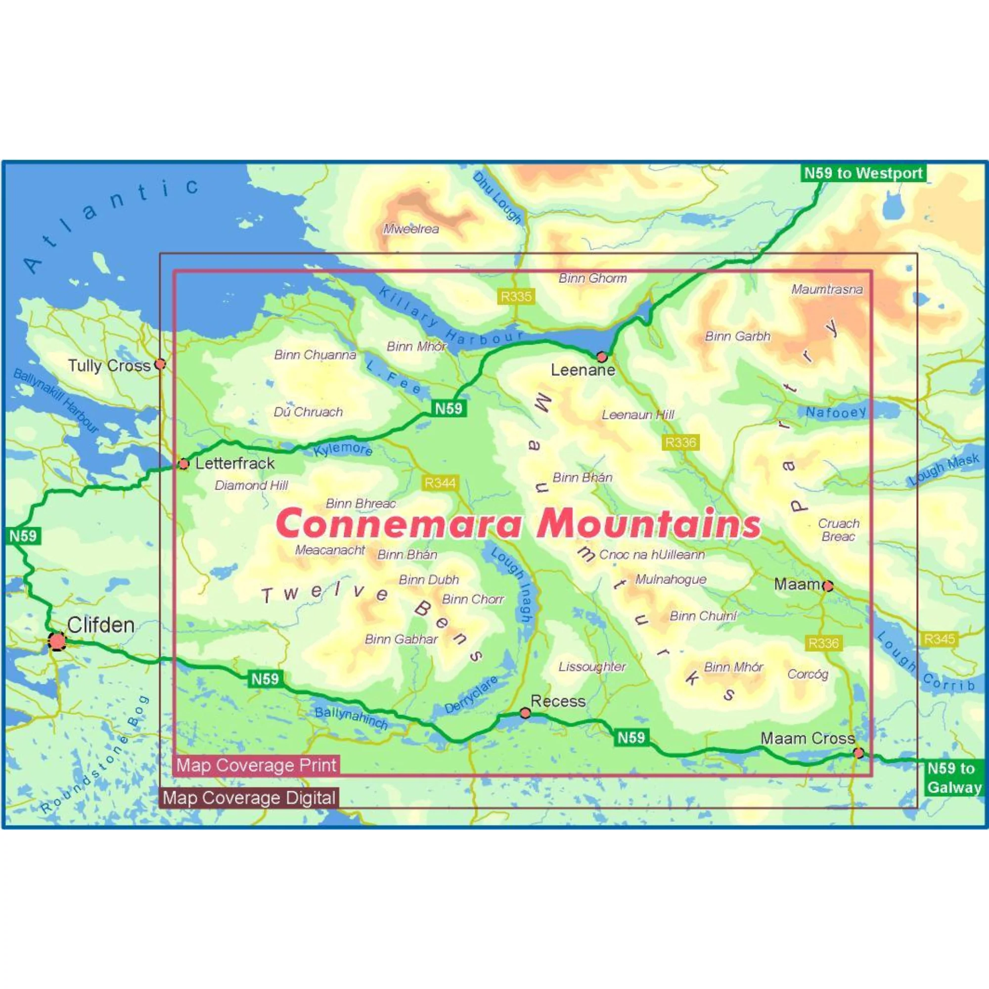 EastWest Mapping Connemara Mountains Paper Map (1:25,000) - Image 2