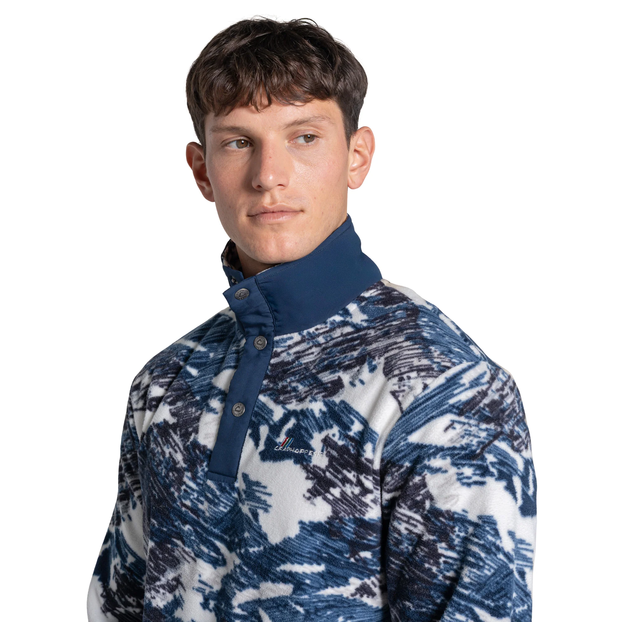 Craghoppers Men's Dewlish II Overhead Half Snap Fleece Top (Ecru Print) - Image 3